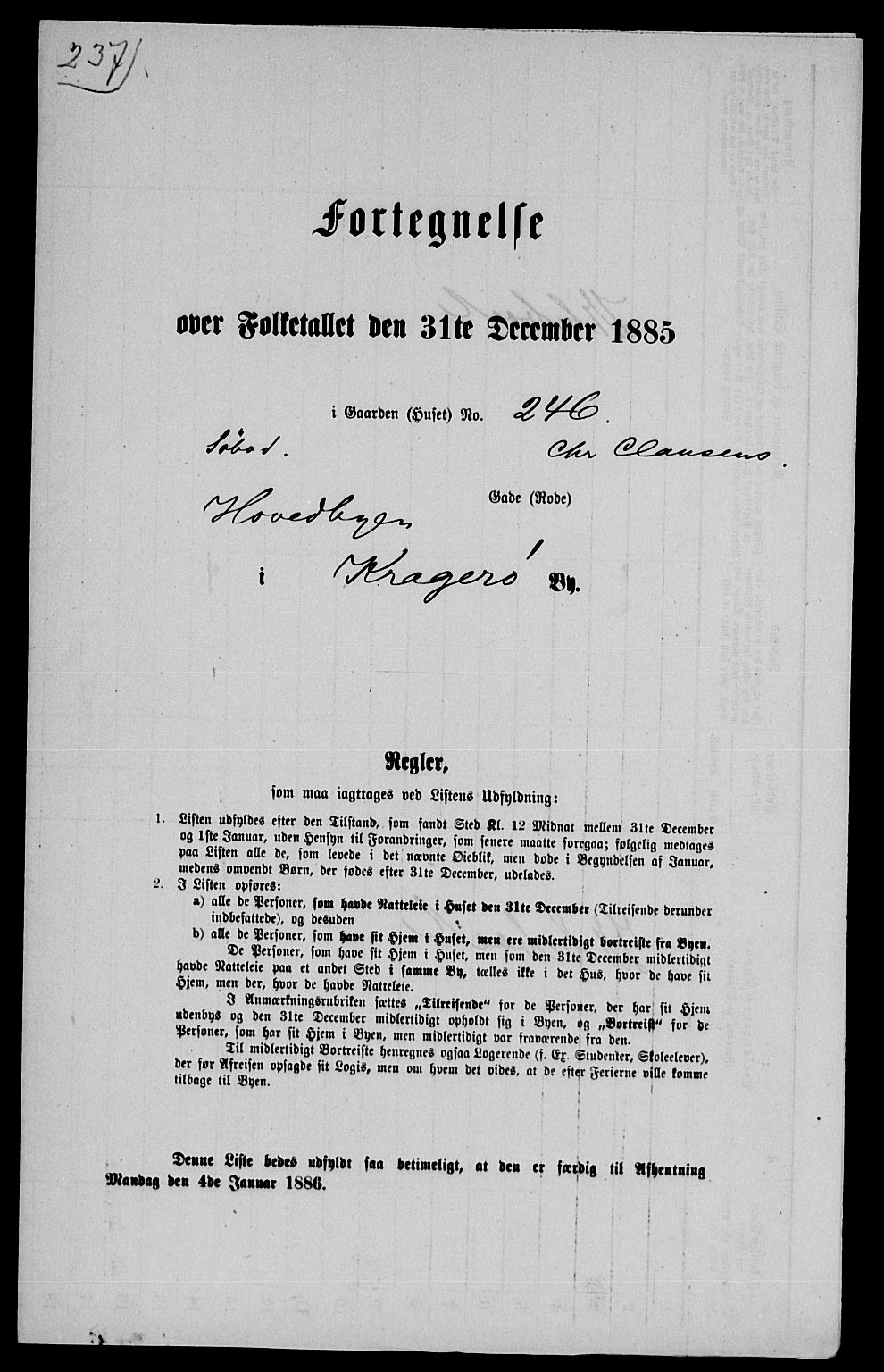 SAKO, 1885 census for 0801 Kragerø, 1885, p. 1503