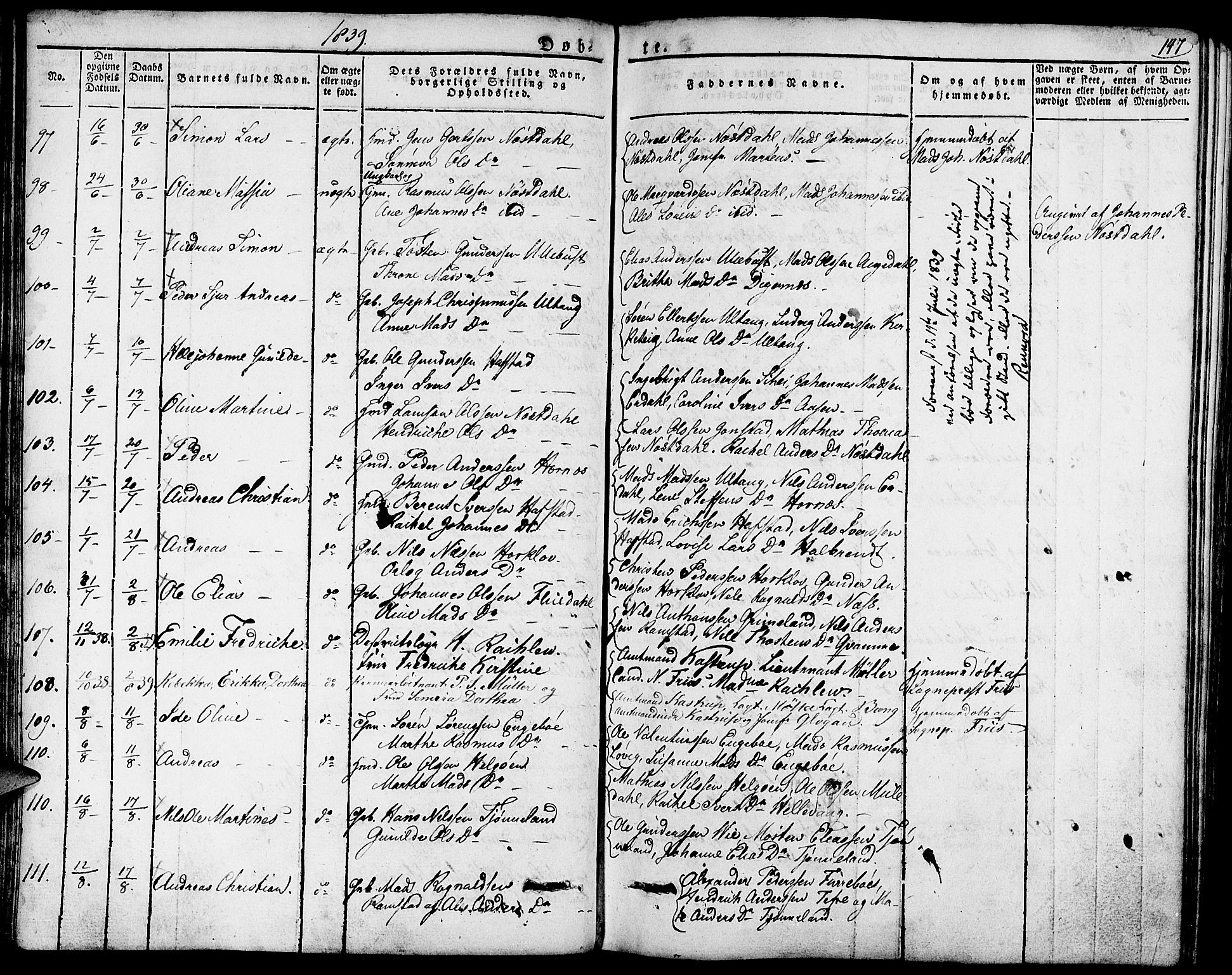 Førde sokneprestembete, AV/SAB-A-79901/H/Haa/Haaa/L0006: Parish register (official) no. A 6, 1821-1842, p. 147