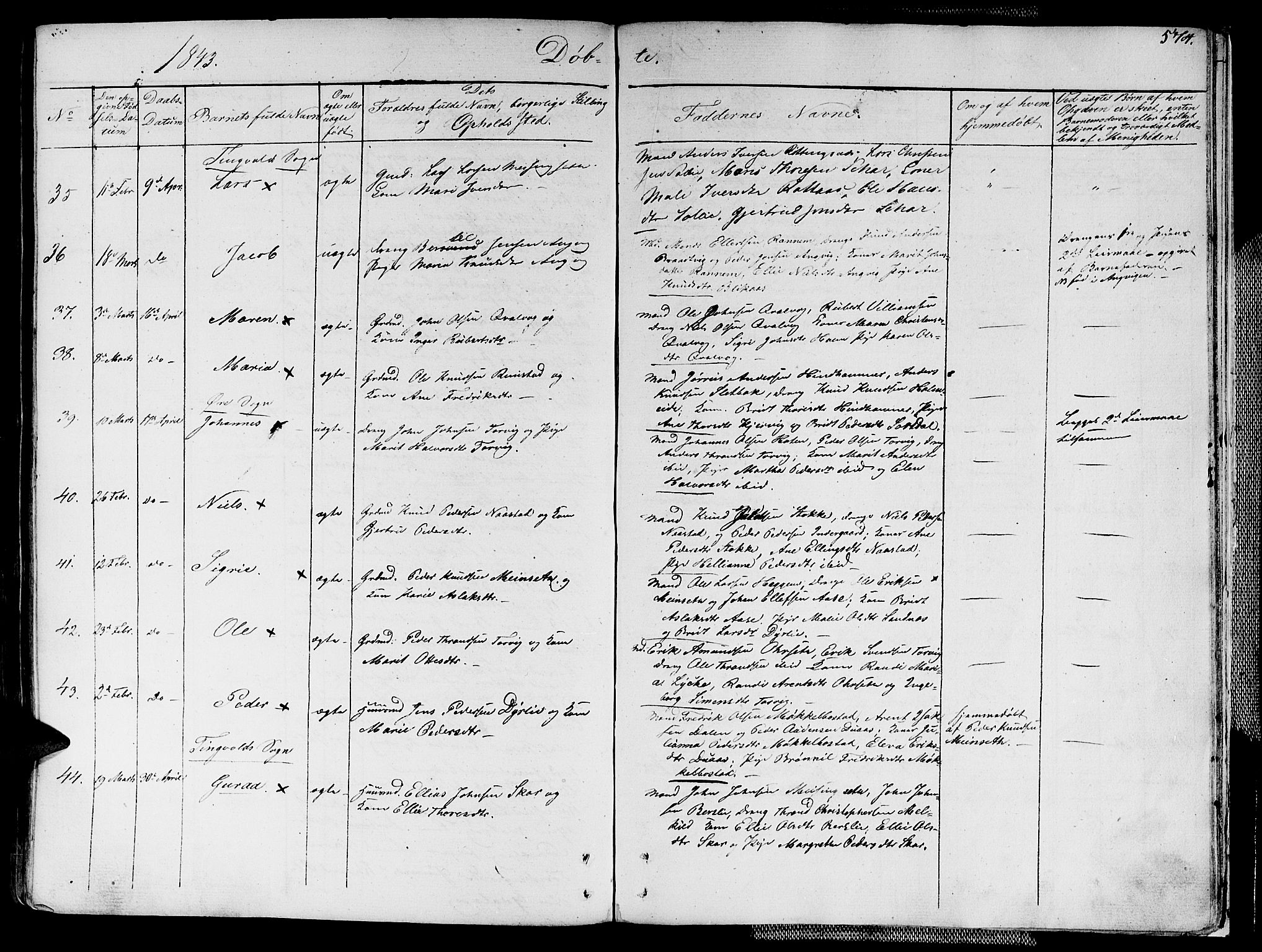 Ministerialprotokoller, klokkerbøker og fødselsregistre - Møre og Romsdal, AV/SAT-A-1454/586/L0983: Parish register (official) no. 586A09, 1829-1843, p. 574