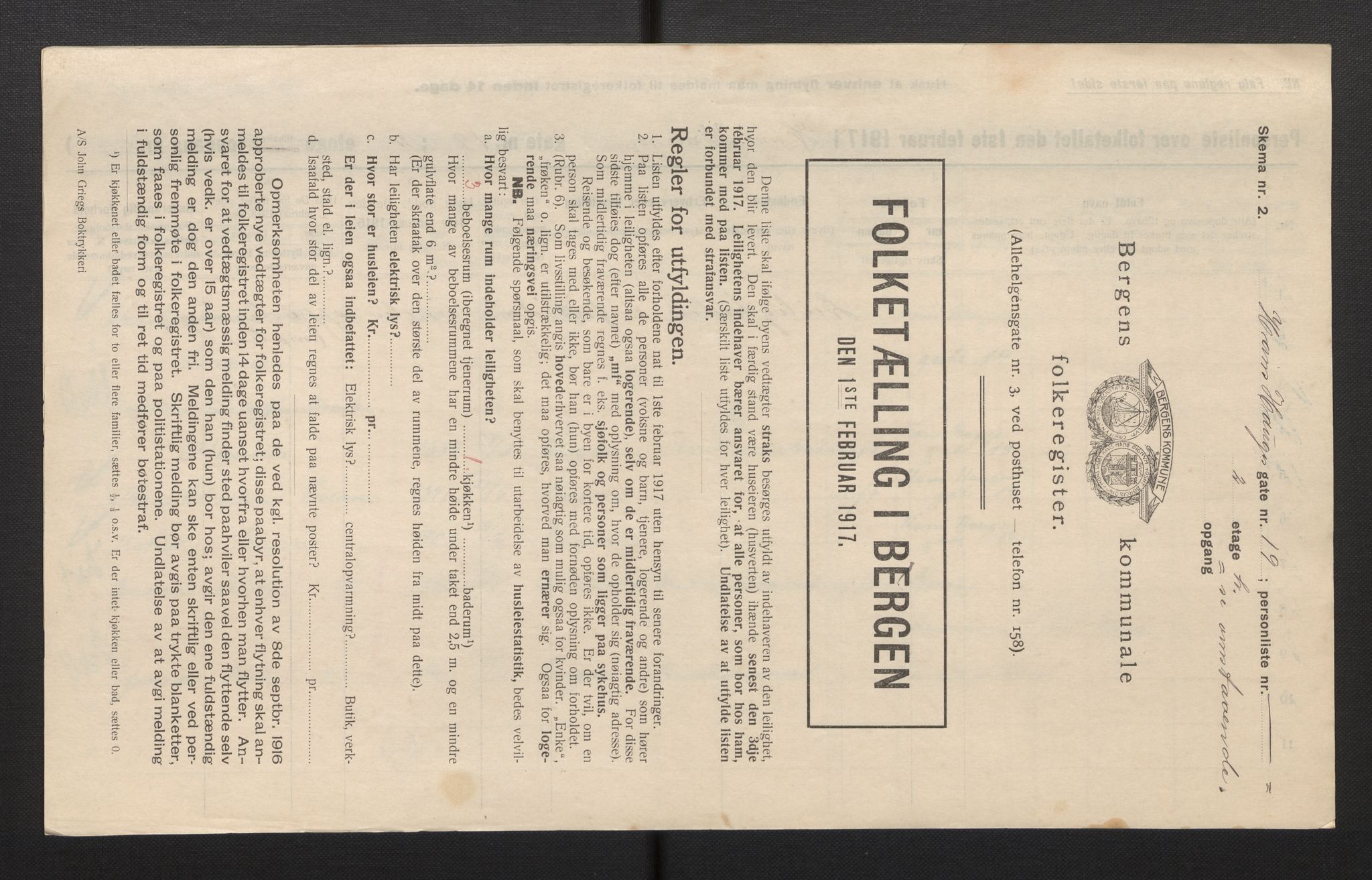 SAB, Municipal Census 1917 for Bergen, 1917, p. 11894