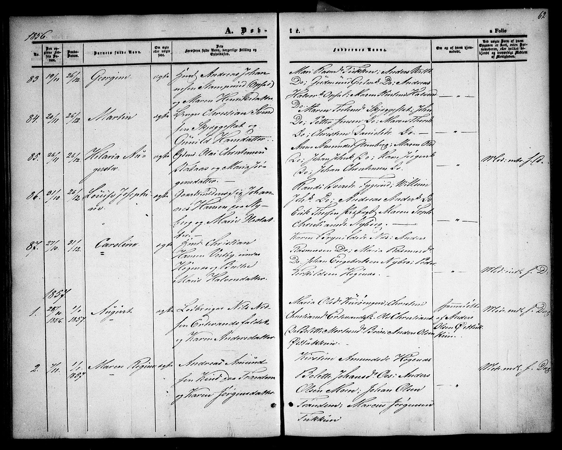 Rødenes prestekontor Kirkebøker, AV/SAO-A-2005/F/Fa/L0006: Parish register (official) no. I 6, 1850-1859, p. 62