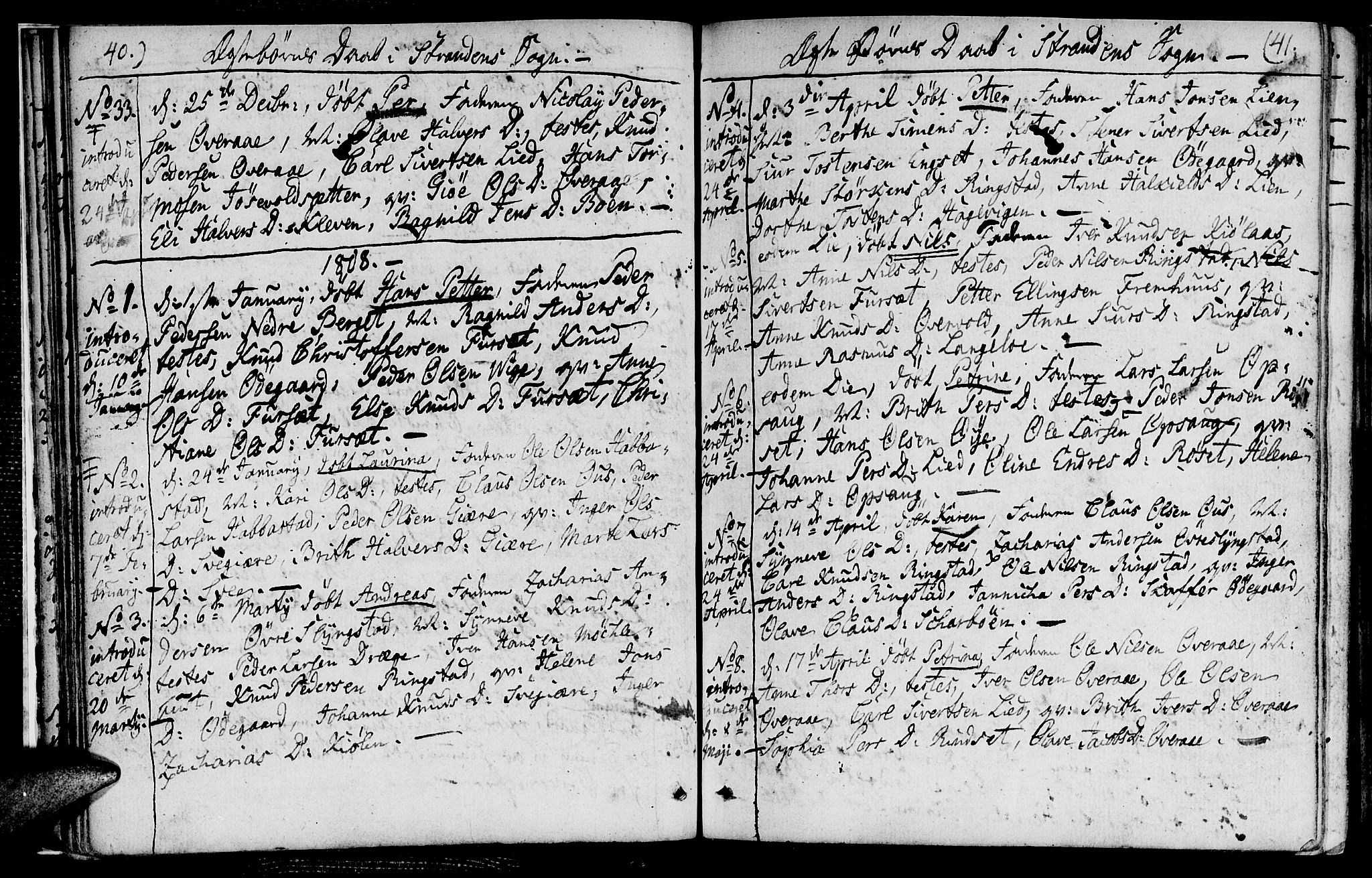Ministerialprotokoller, klokkerbøker og fødselsregistre - Møre og Romsdal, AV/SAT-A-1454/520/L0272: Parish register (official) no. 520A02, 1802-1827, p. 40-41