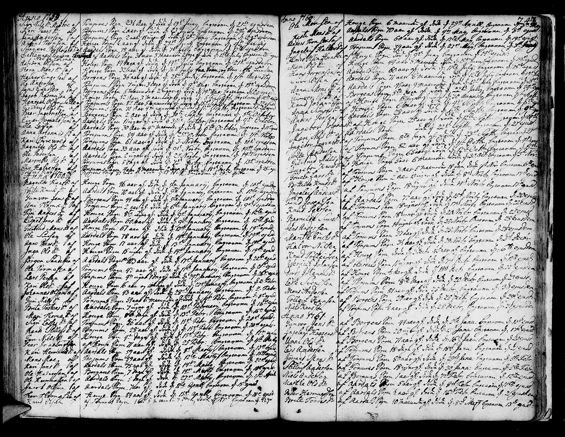 Lærdal sokneprestembete, AV/SAB-A-81201: Parish register (official) no. A 2, 1752-1782, p. 243