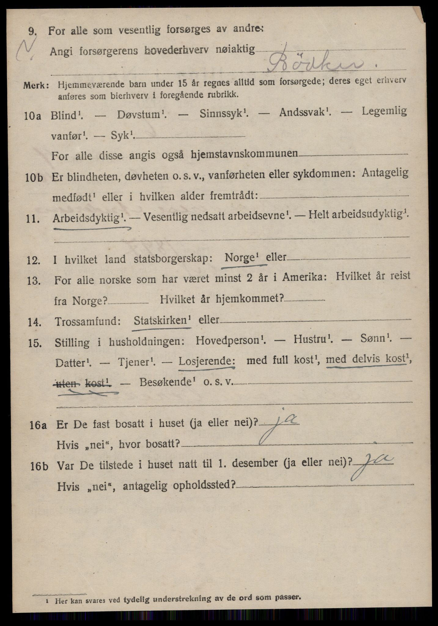 SAT, 1920 census for Volda, 1920, p. 3687