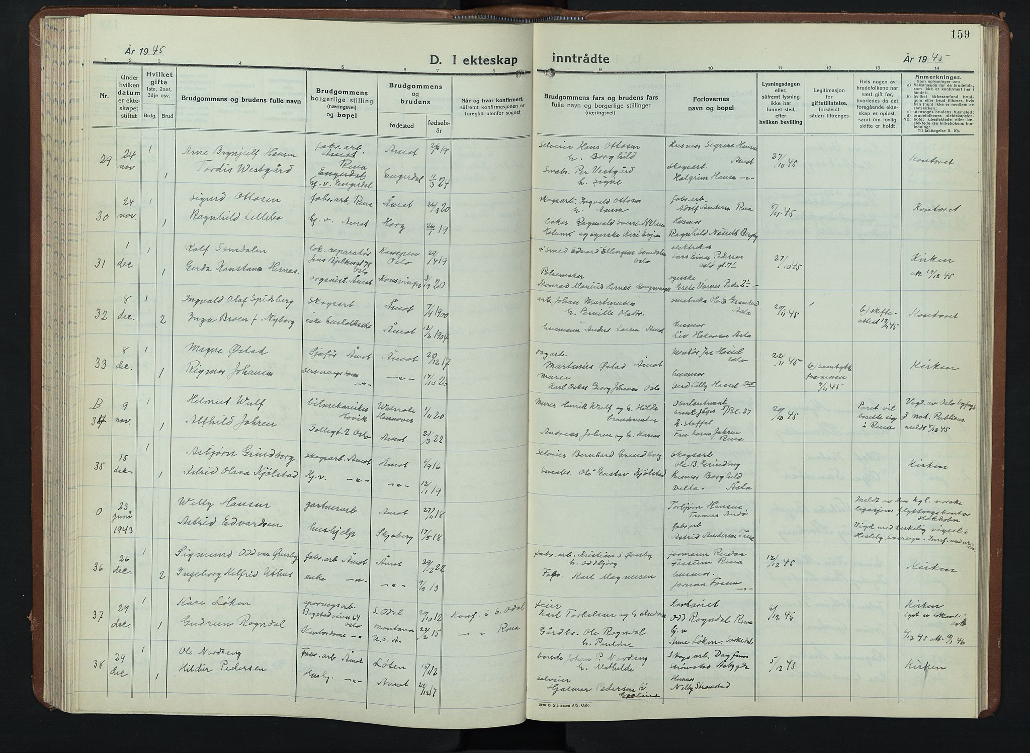 Åmot prestekontor, Hedmark, AV/SAH-PREST-056/H/Ha/Hab/L0008: Parish register (copy) no. 8, 1938-1947, p. 159