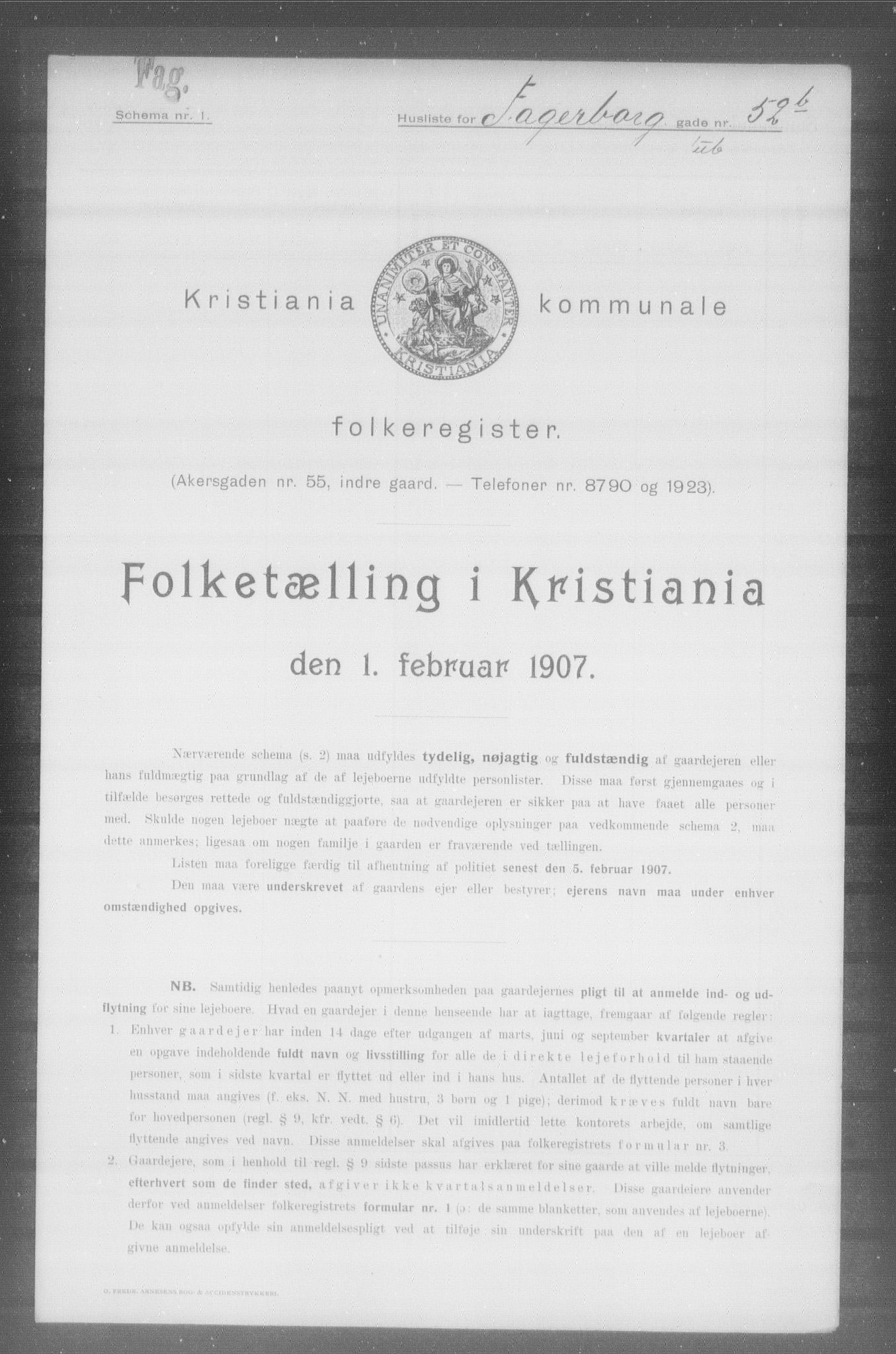 OBA, Municipal Census 1907 for Kristiania, 1907, p. 11650