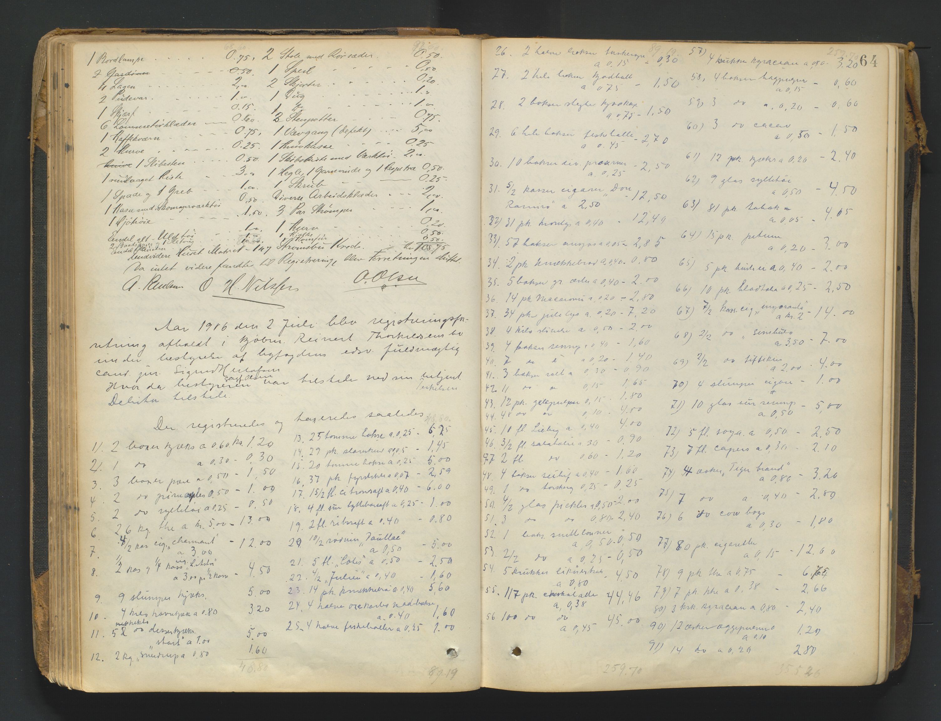 Arendal byfogd, AV/SAK-1222-0001/H/Hc/L0037: Skifteregistreringsprotokoll nr. 35, 1903-1926, p. 63b-64a