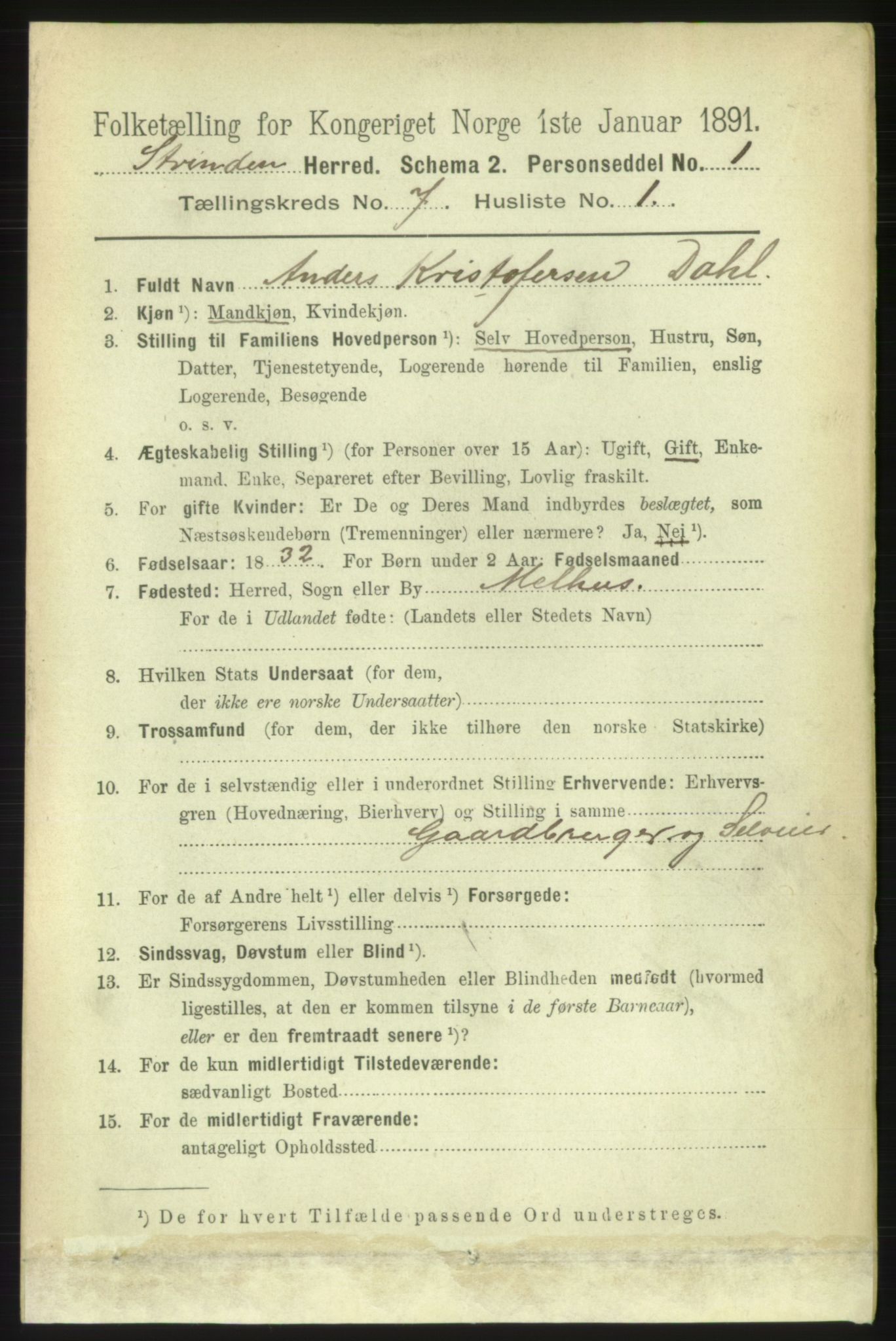 RA, 1891 census for 1660 Strinda, 1891, p. 6259