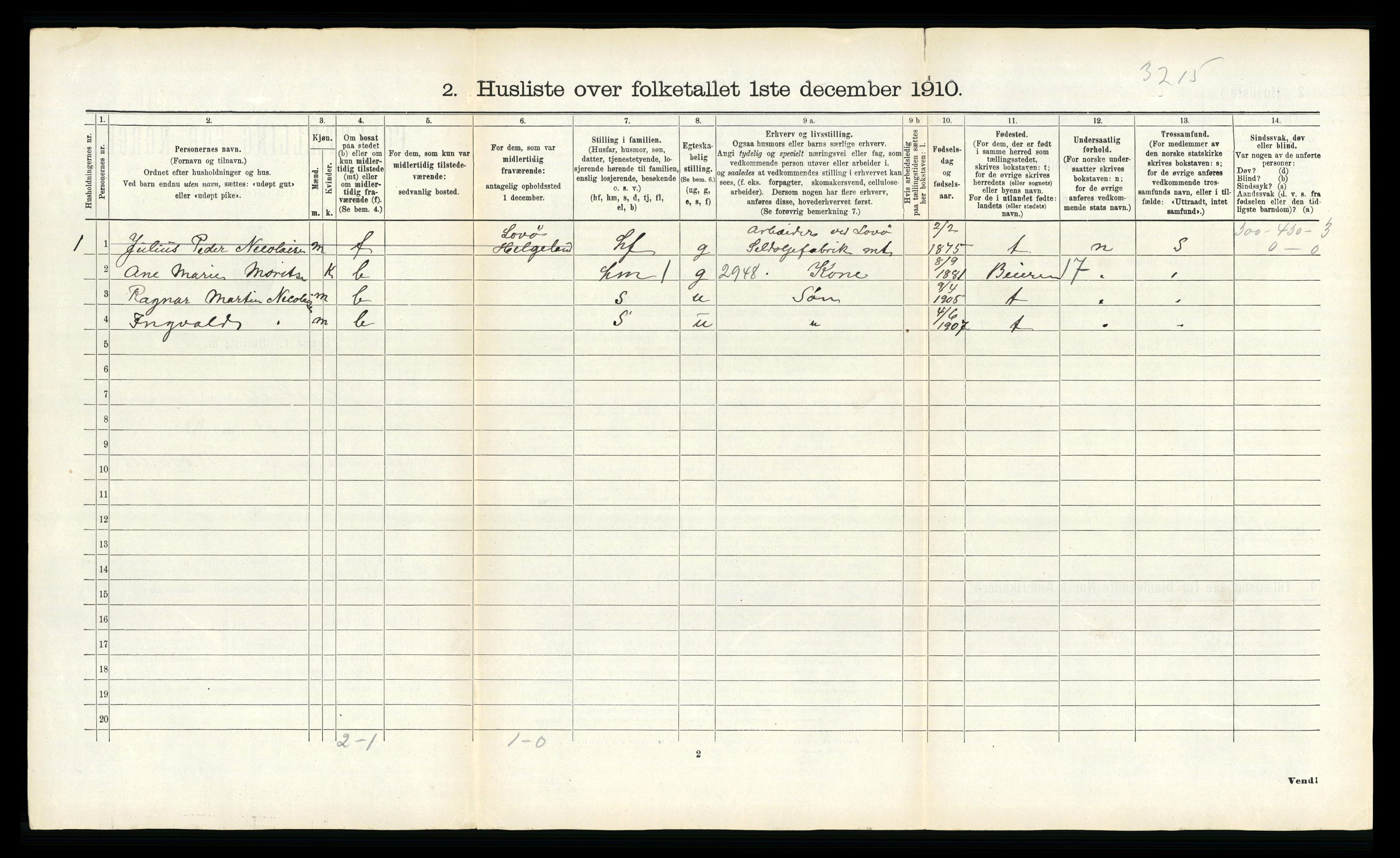 RA, 1910 census for Gildeskål, 1910, p. 864