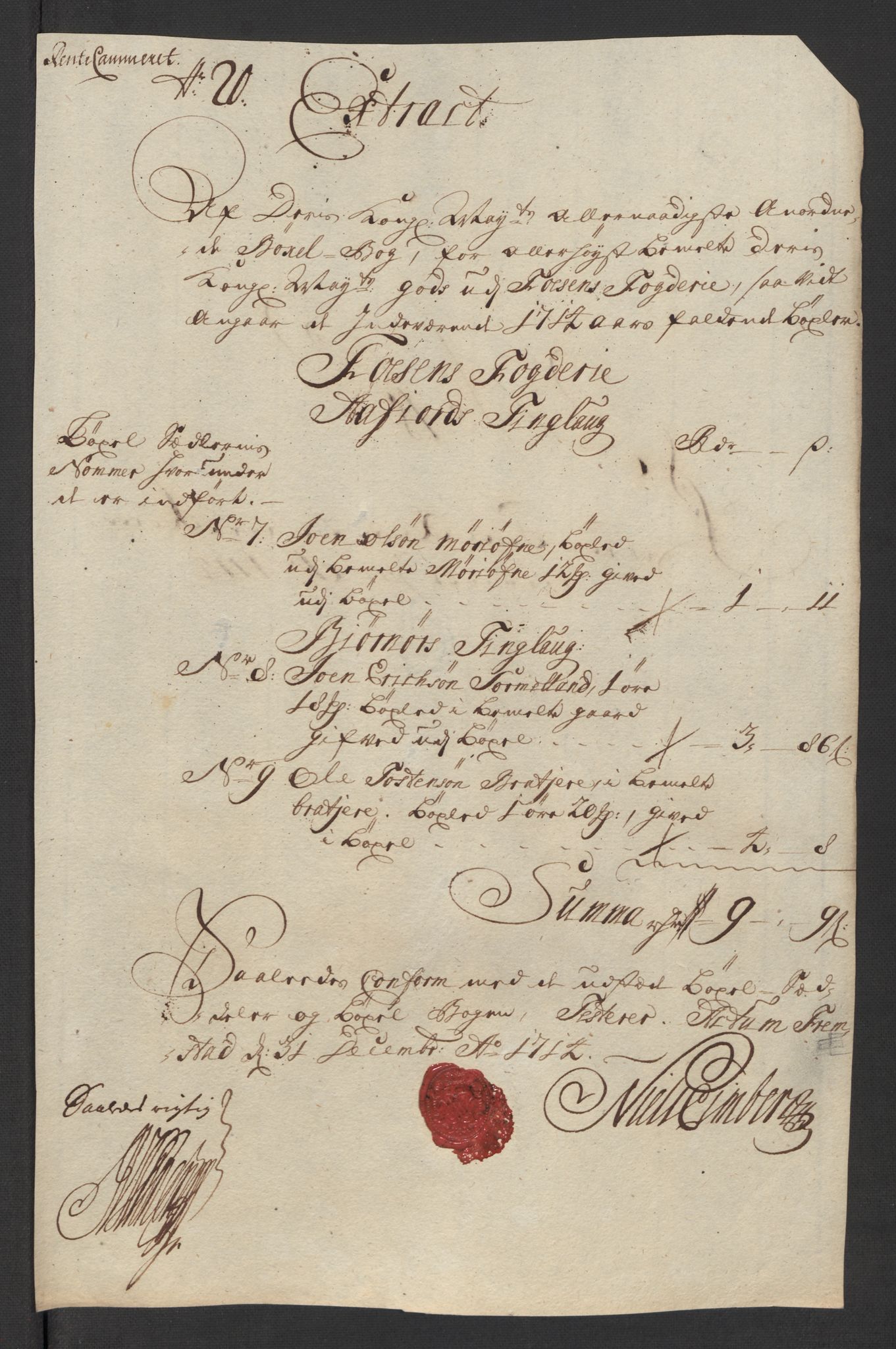 Rentekammeret inntil 1814, Reviderte regnskaper, Fogderegnskap, RA/EA-4092/R57/L3862: Fogderegnskap Fosen, 1714, p. 153