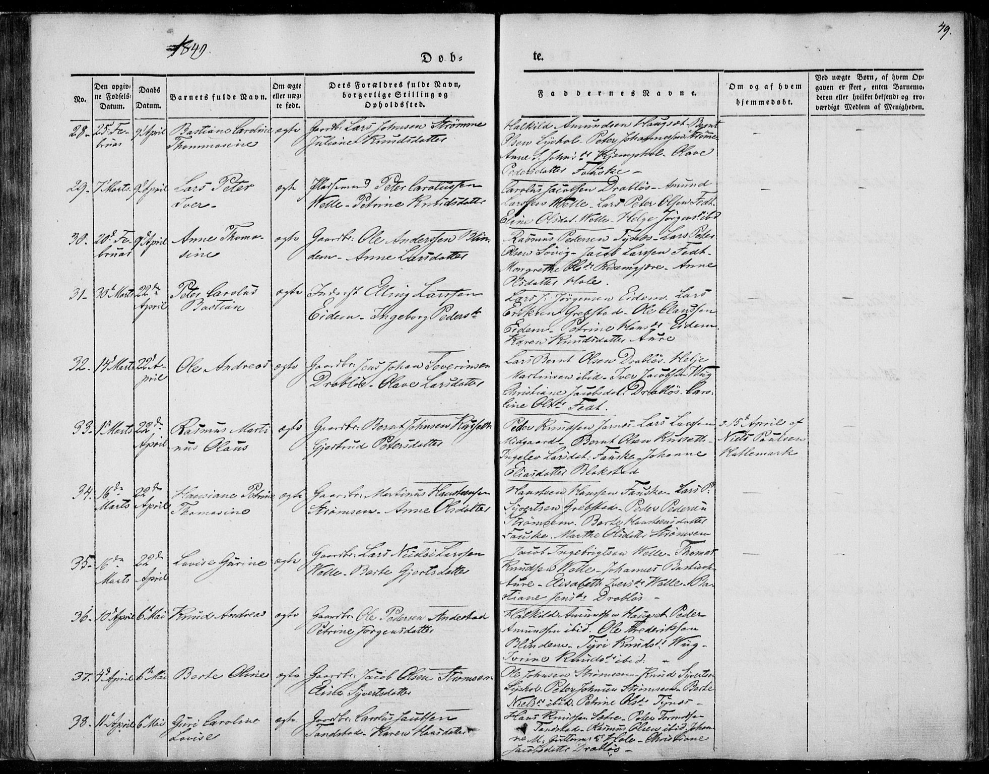Ministerialprotokoller, klokkerbøker og fødselsregistre - Møre og Romsdal, SAT/A-1454/522/L0312: Parish register (official) no. 522A07, 1843-1851, p. 49