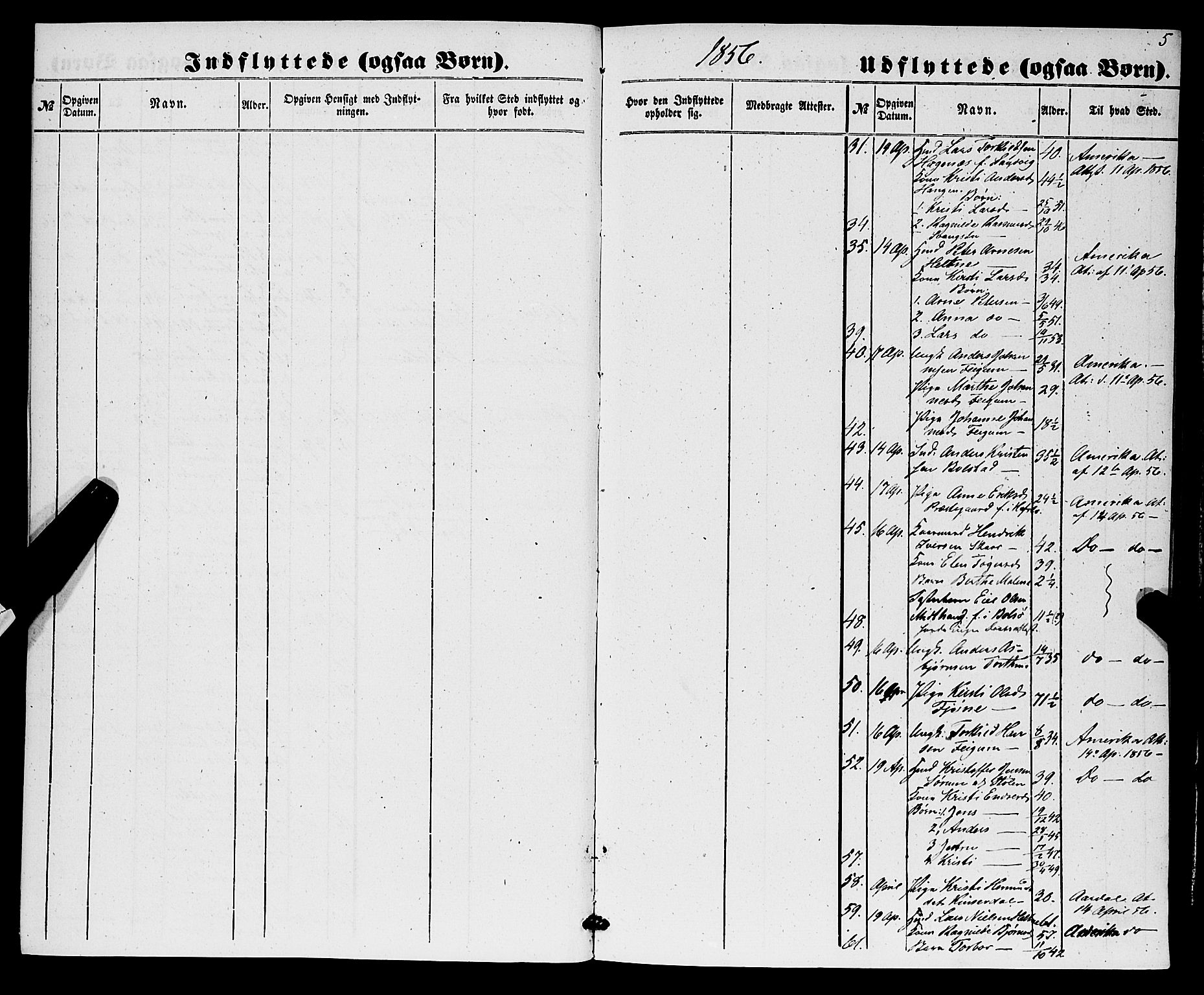 Luster sokneprestembete, SAB/A-81101/H/Haa/Haaa/L0009: Parish register (official) no. A 9, 1856-1871, p. 5