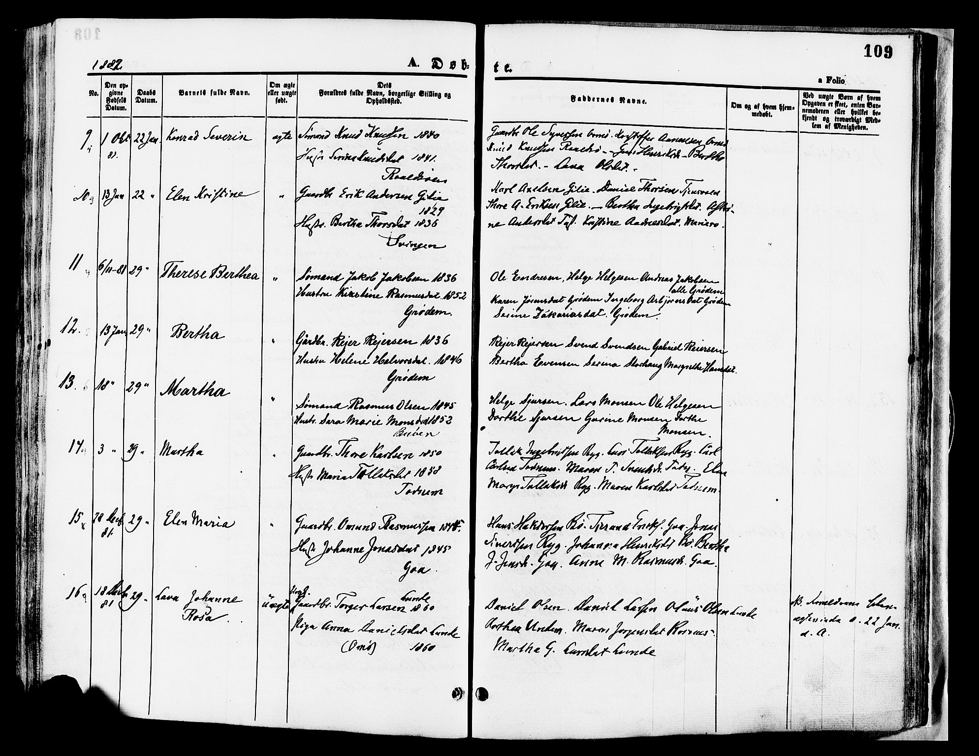 Hetland sokneprestkontor, AV/SAST-A-101826/30/30BA/L0008: Parish register (official) no. A 8, 1877-1884, p. 109