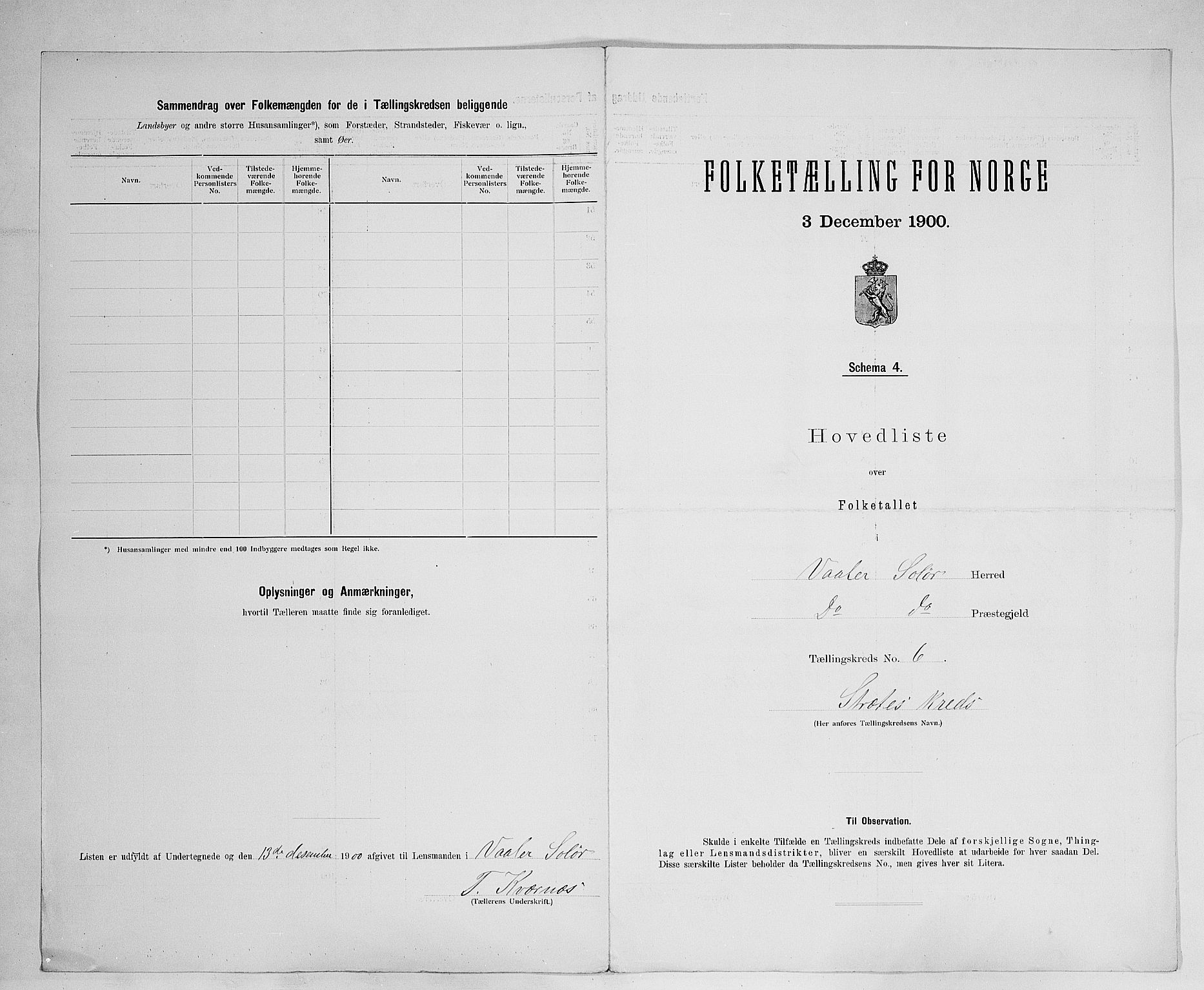 SAH, 1900 census for Våler, 1900, p. 30