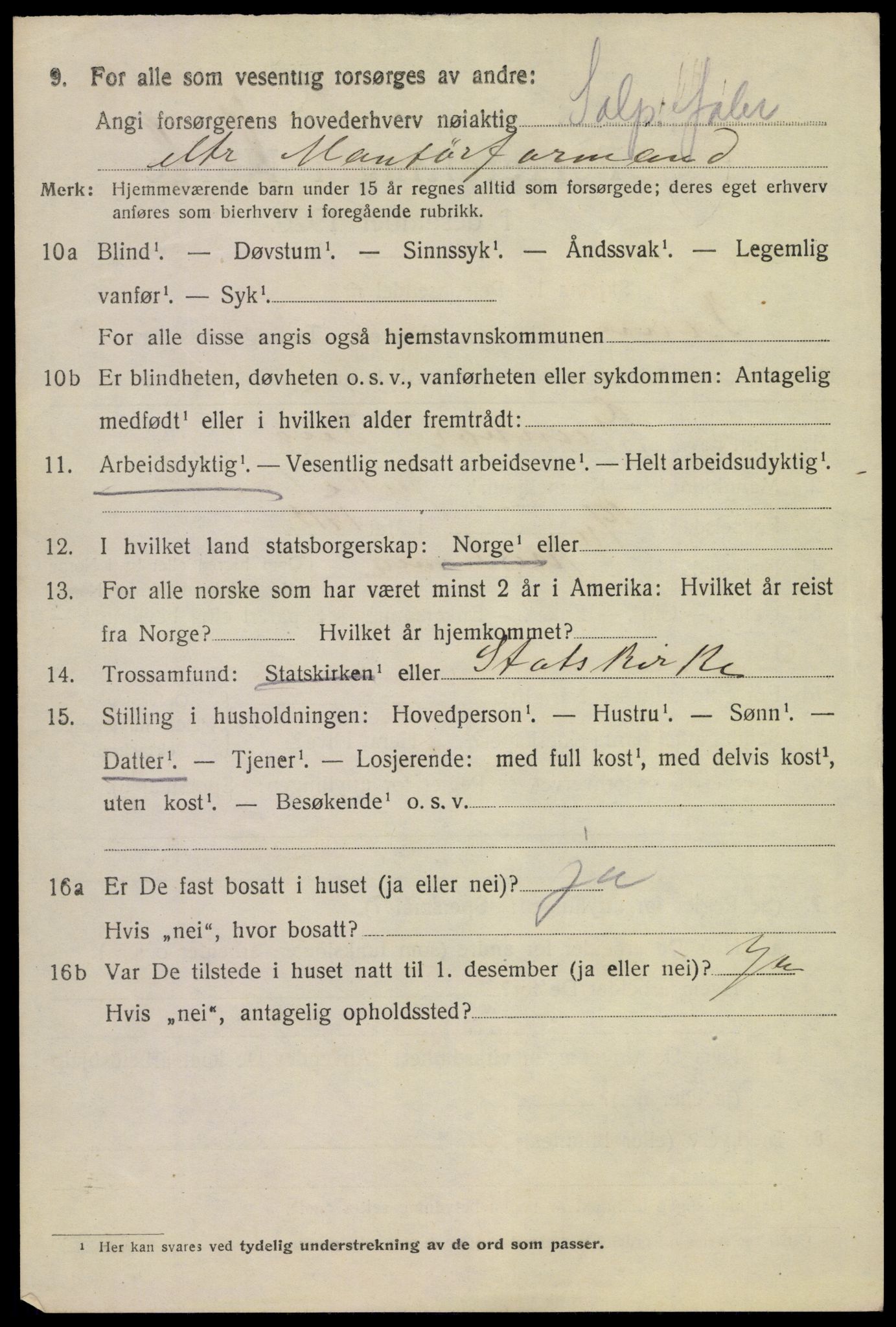 SAKO, 1920 census for Tinn, 1920, p. 20415