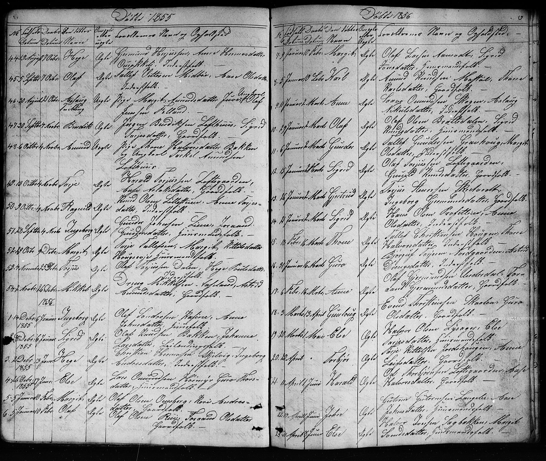 Mo kirkebøker, SAKO/A-286/G/Ga/L0001: Parish register (copy) no. I 1, 1851-1891, p. 9
