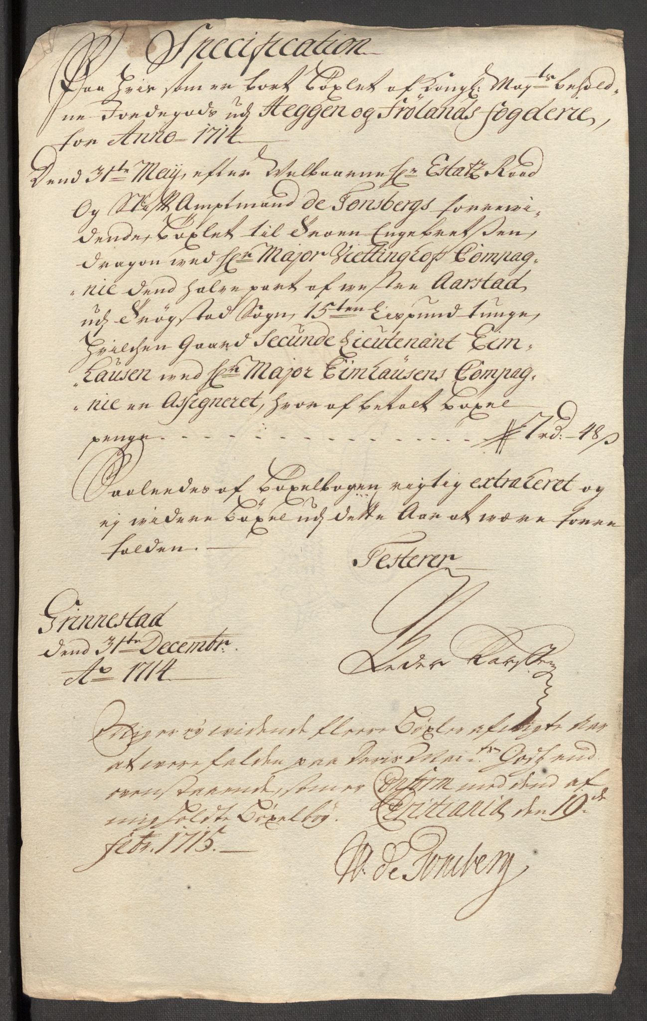 Rentekammeret inntil 1814, Reviderte regnskaper, Fogderegnskap, RA/EA-4092/R07/L0308: Fogderegnskap Rakkestad, Heggen og Frøland, 1714, p. 351