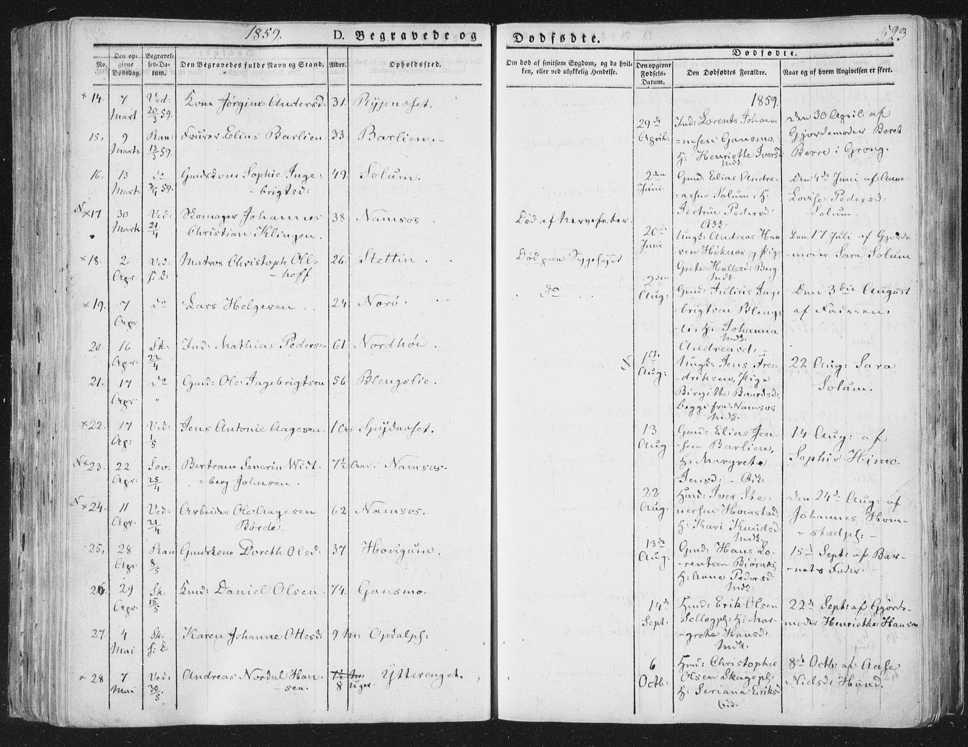 Ministerialprotokoller, klokkerbøker og fødselsregistre - Nord-Trøndelag, SAT/A-1458/764/L0552: Parish register (official) no. 764A07b, 1824-1865, p. 523