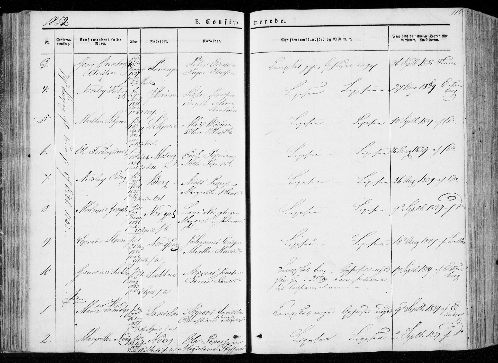 Ministerialprotokoller, klokkerbøker og fødselsregistre - Nord-Trøndelag, SAT/A-1458/722/L0218: Parish register (official) no. 722A05, 1843-1868, p. 114