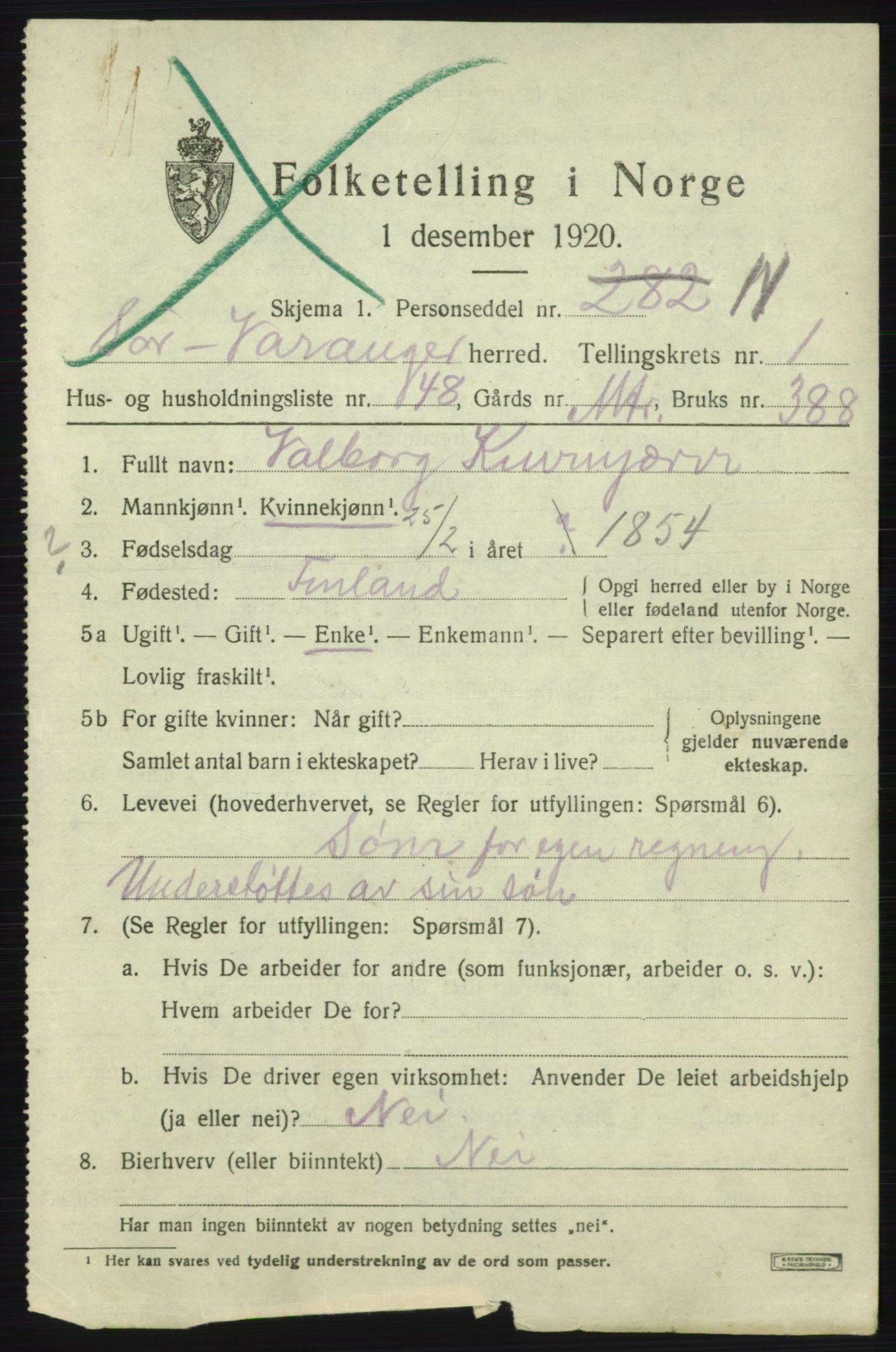 SATØ, 1920 census for Sør-Varanger, 1920, p. 1956