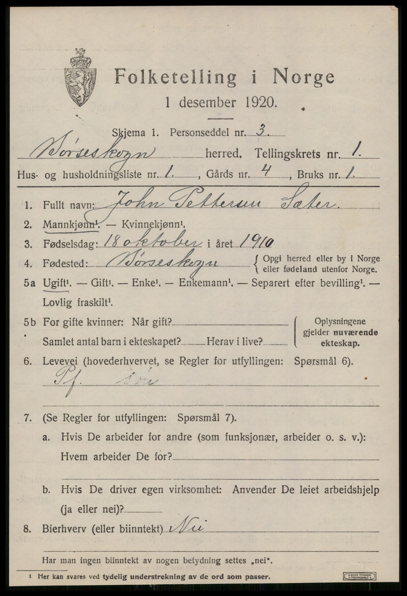 SAT, 1920 census for Børseskogn, 1920, p. 452