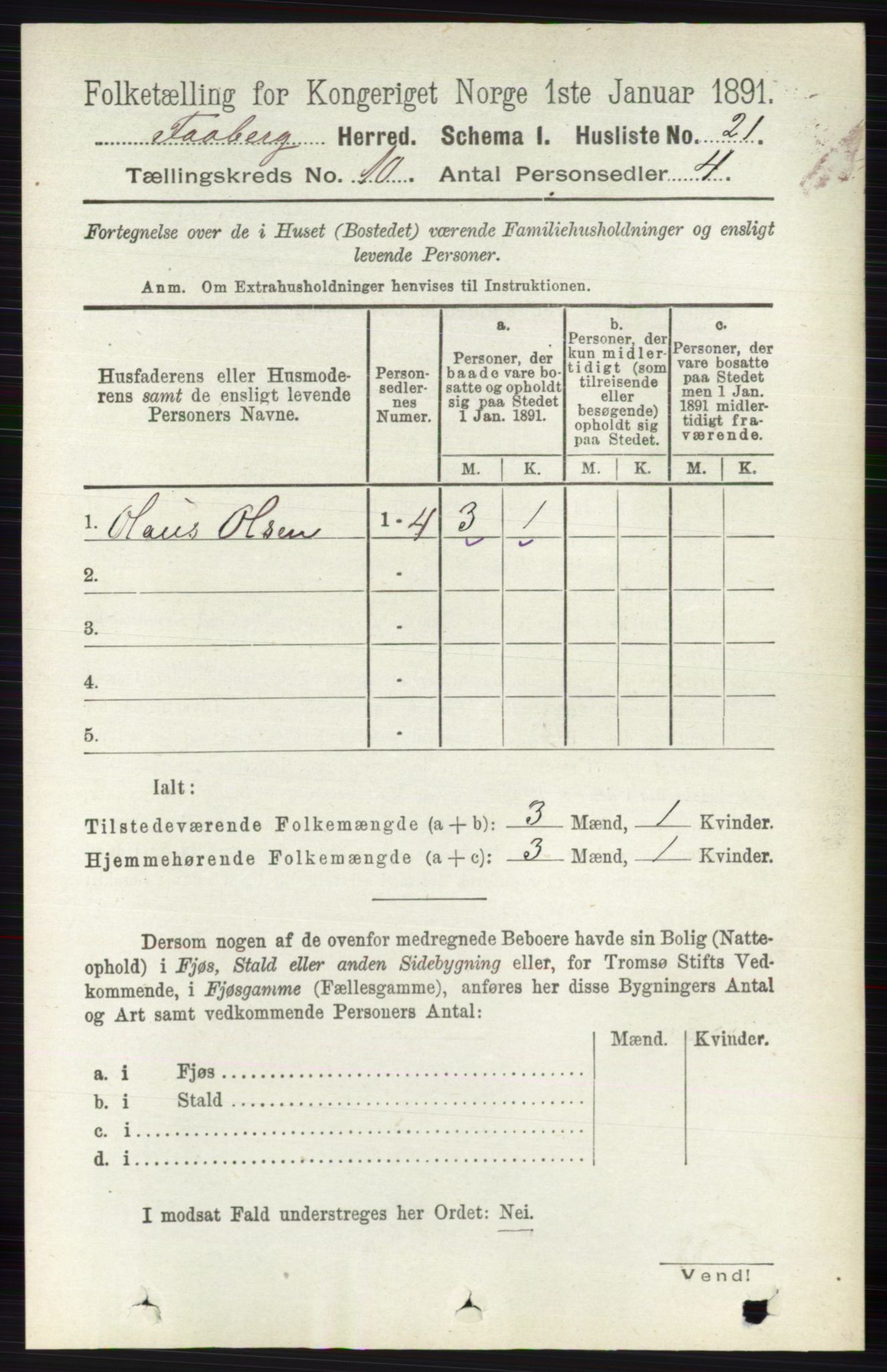 RA, 1891 census for 0524 Fåberg, 1891, p. 4059