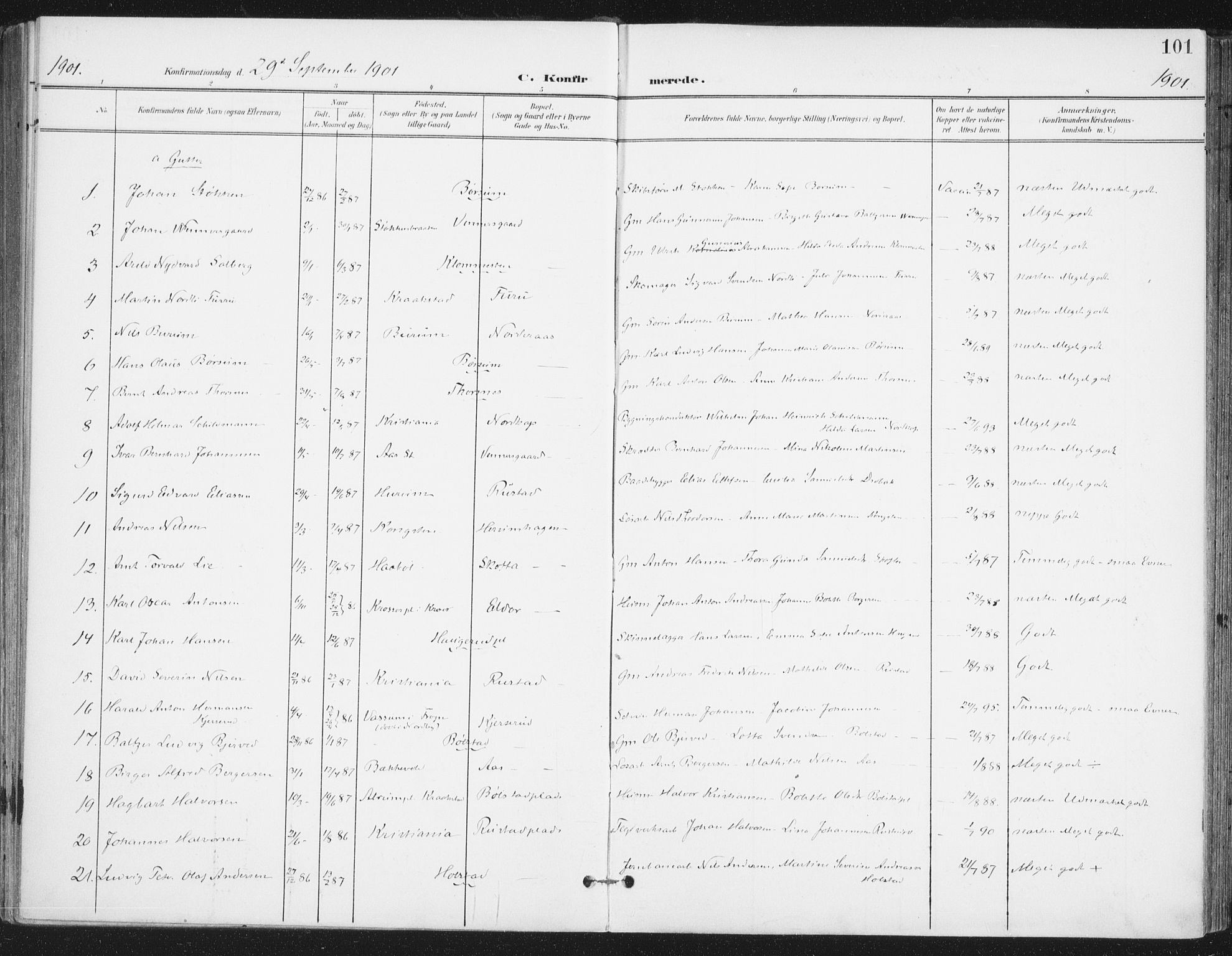 Ås prestekontor Kirkebøker, AV/SAO-A-10894/F/Fa/L0010: Parish register (official) no. I 10, 1900-1918, p. 101