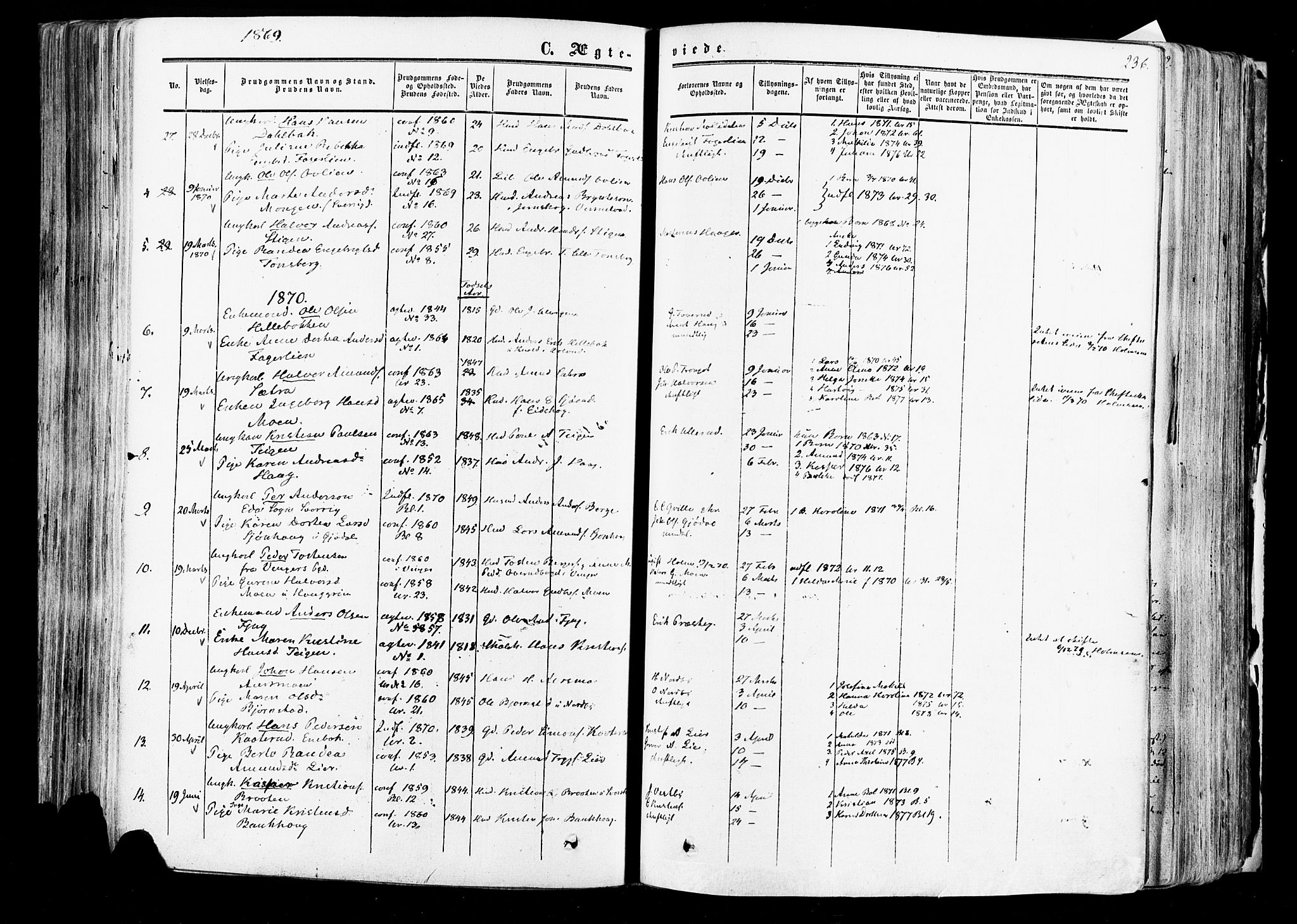 Aurskog prestekontor Kirkebøker, SAO/A-10304a/F/Fa/L0007: Parish register (official) no. I 7, 1854-1877, p. 236
