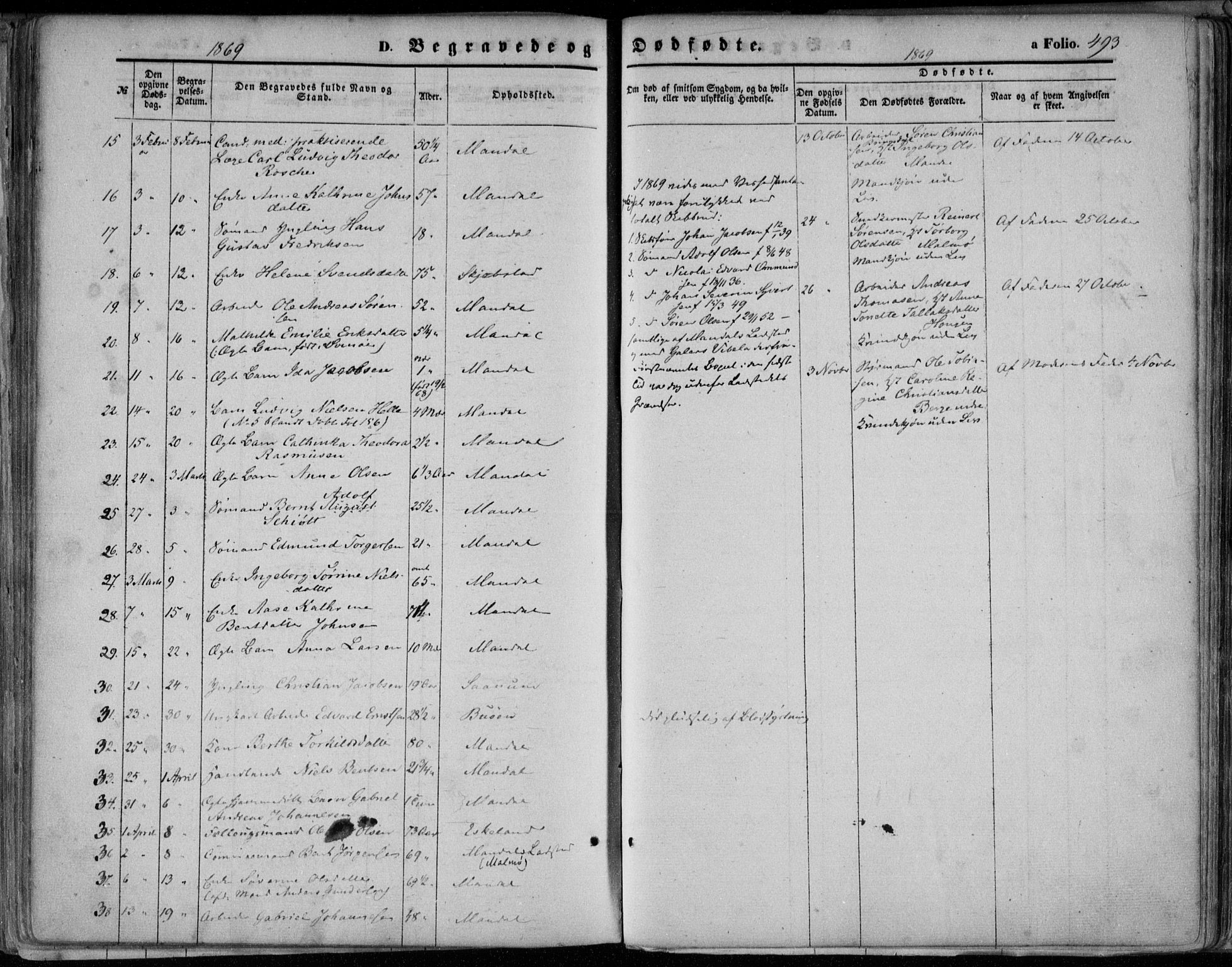 Mandal sokneprestkontor, AV/SAK-1111-0030/F/Fa/Faa/L0014: Parish register (official) no. A 14, 1859-1872, p. 493