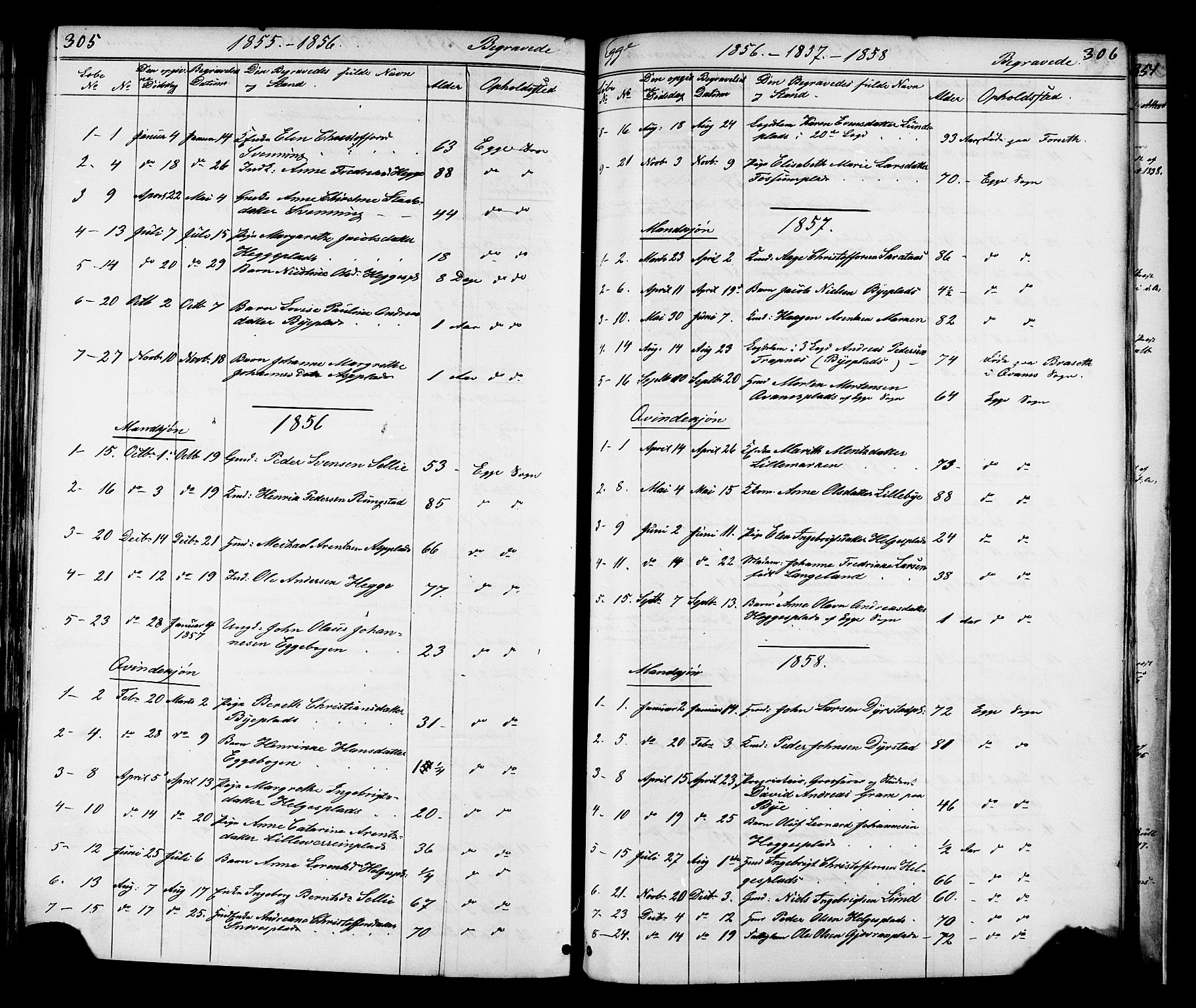 Ministerialprotokoller, klokkerbøker og fødselsregistre - Nord-Trøndelag, SAT/A-1458/739/L0367: Parish register (official) no. 739A01 /3, 1838-1868, p. 305-306