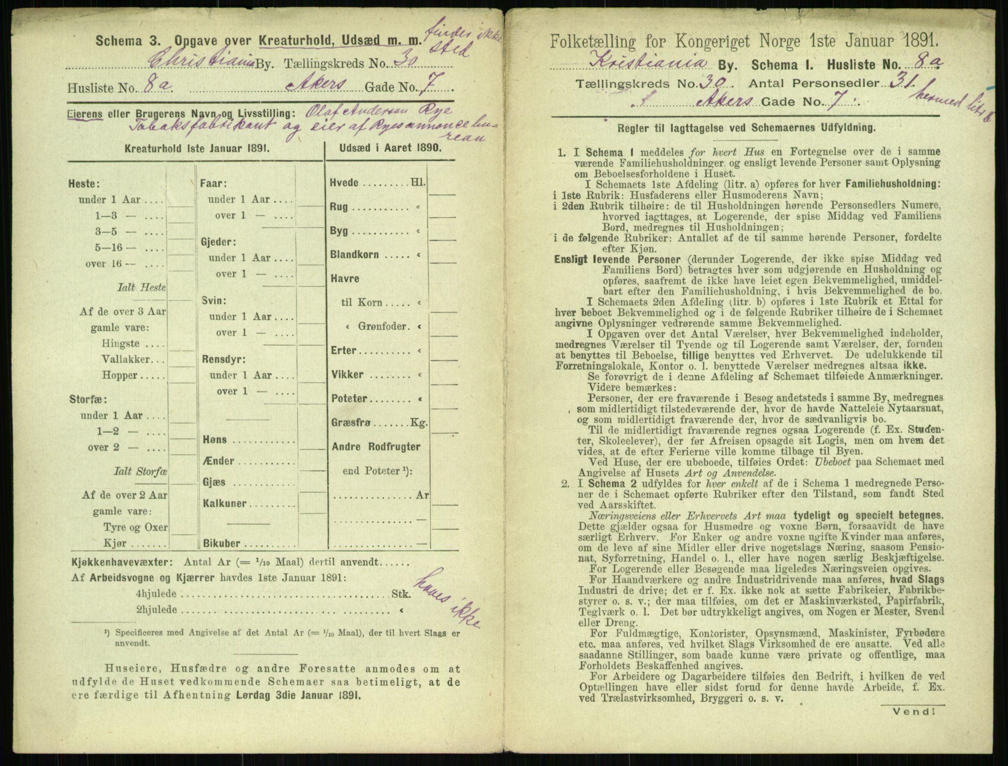 RA, 1891 census for 0301 Kristiania, 1891, p. 15549