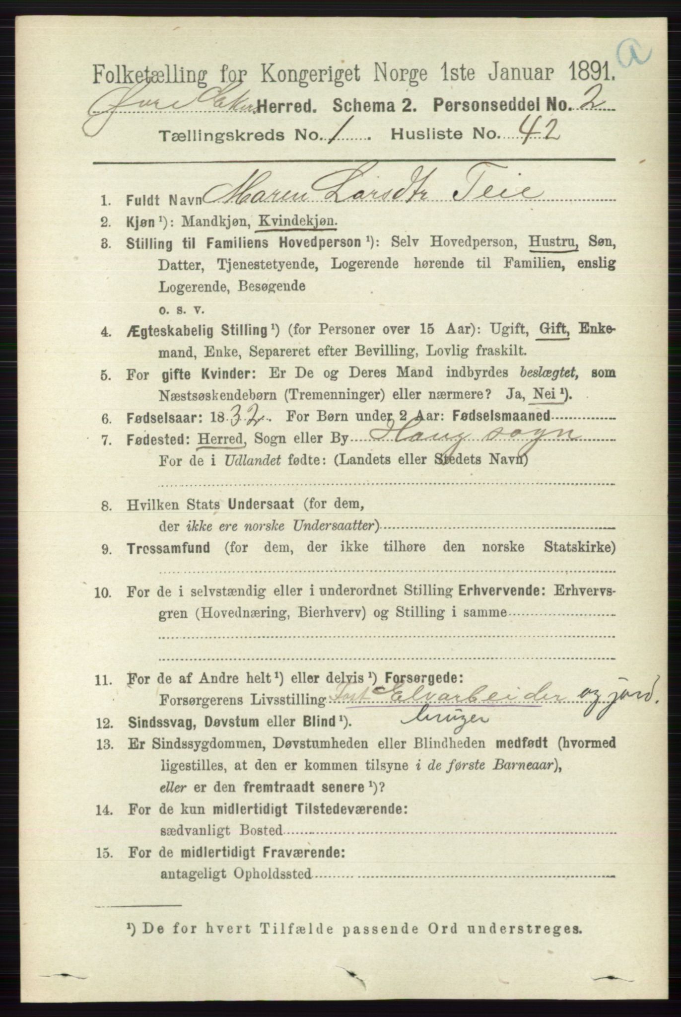 RA, 1891 census for 0624 Øvre Eiker, 1891, p. 362