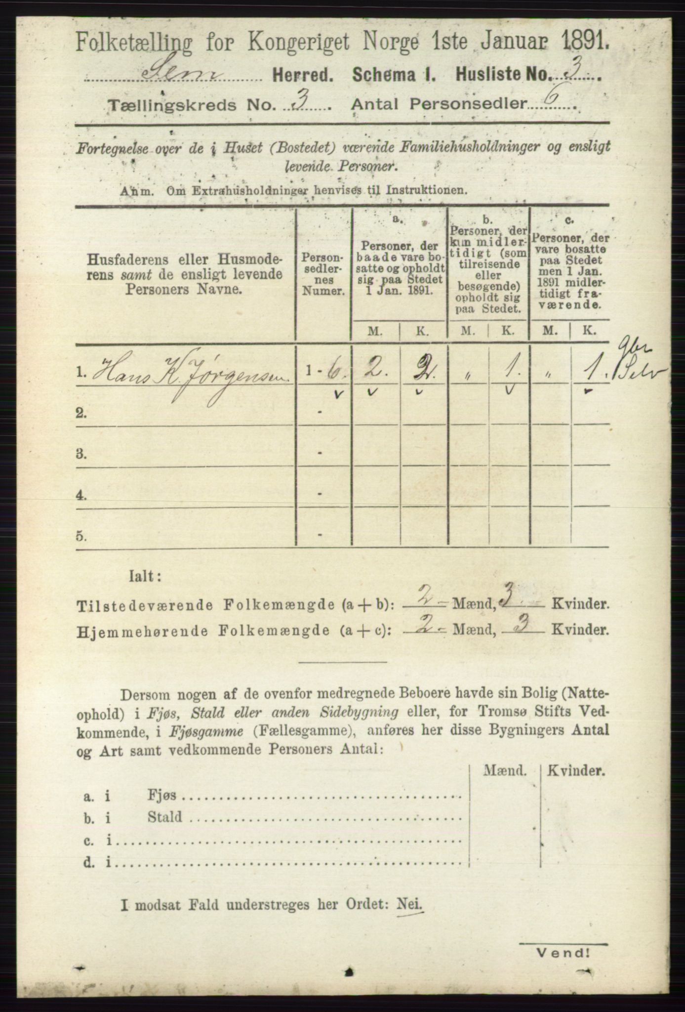 RA, 1891 census for 0721 Sem, 1891, p. 939