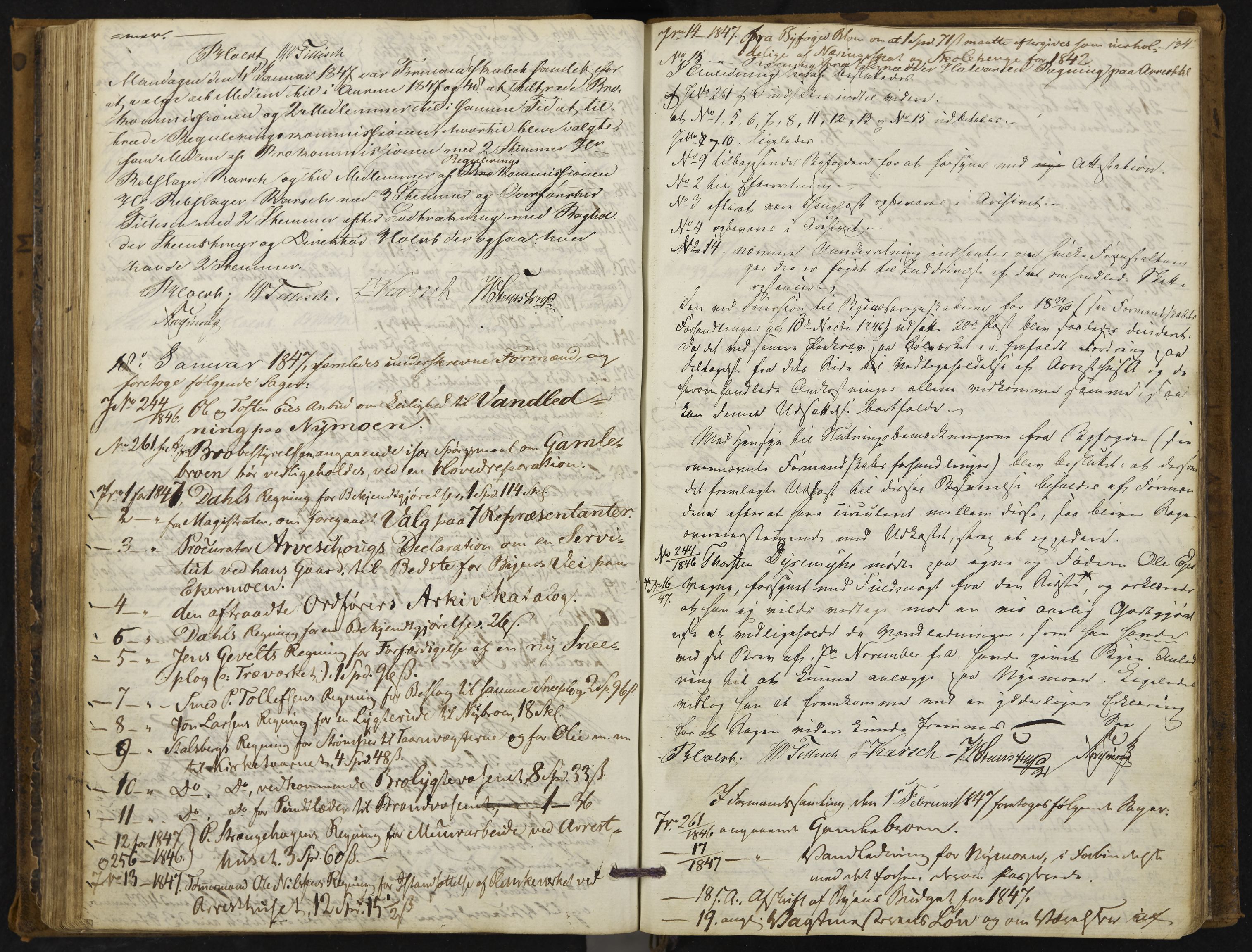 Kongsberg formannskap og sentraladministrasjon, IKAK/0604021-1/A/L0001: Møtebok med register, 1837-1849, p. 134