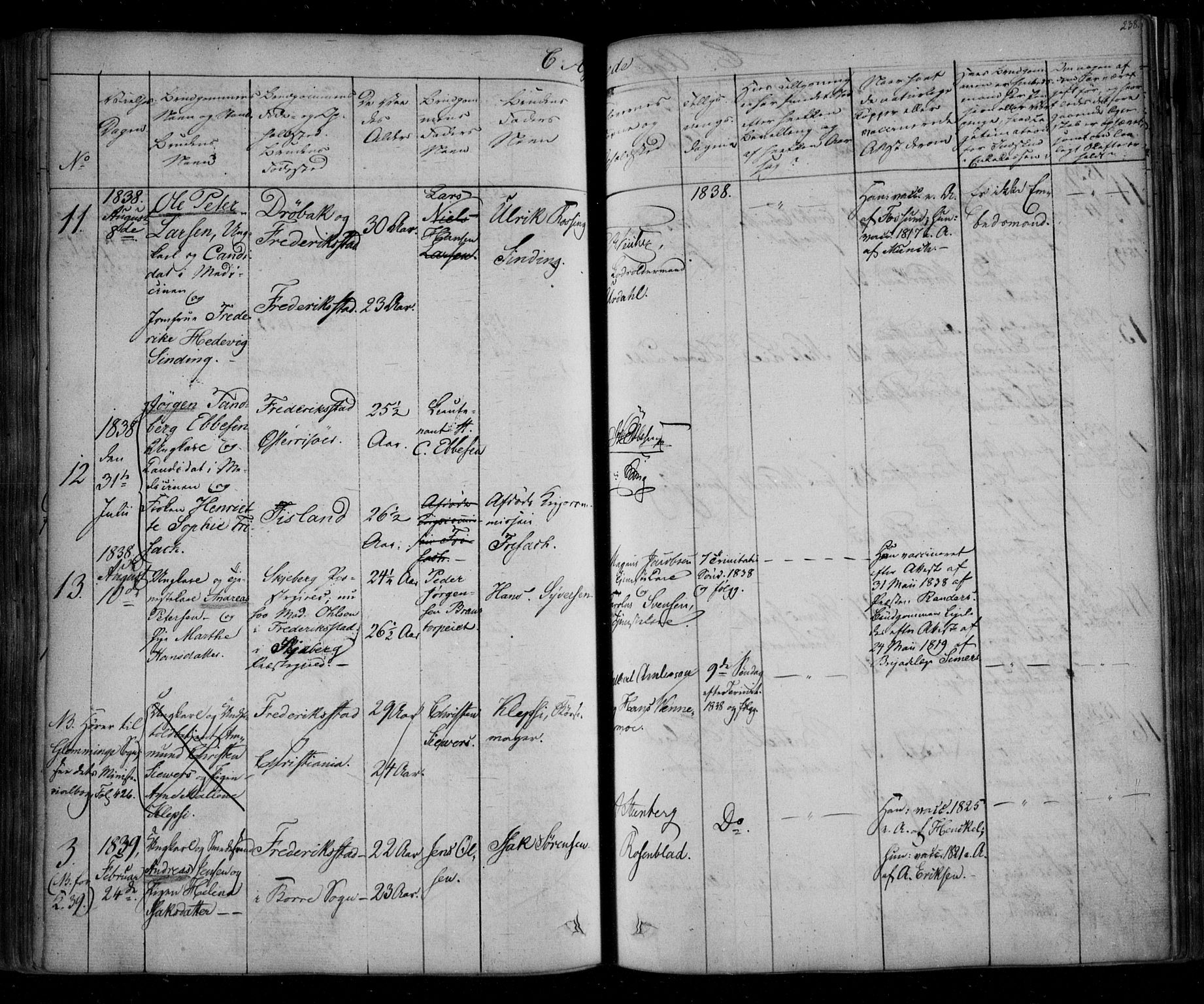 Fredrikstad prestekontor Kirkebøker, AV/SAO-A-11082/F/Fa/L0005: Parish register (official) no. 5, 1835-1856, p. 238