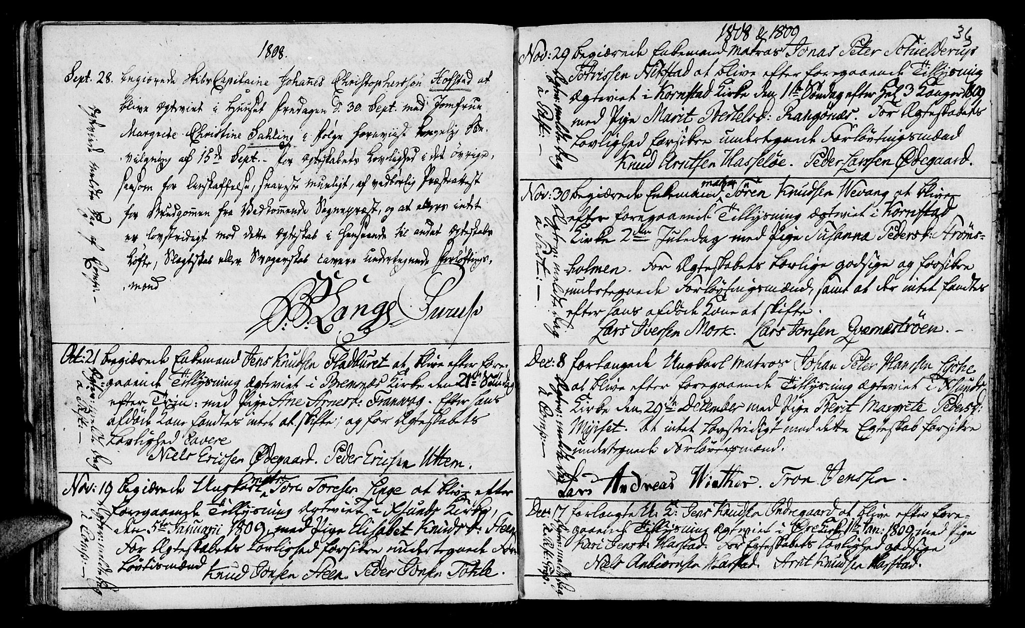 Ministerialprotokoller, klokkerbøker og fødselsregistre - Møre og Romsdal, SAT/A-1454/568/L0795: Parish register (official) no. 568A04, 1802-1845, p. 36