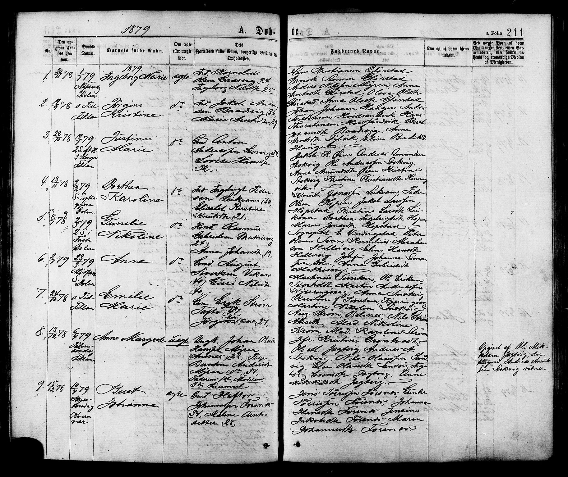 Ministerialprotokoller, klokkerbøker og fødselsregistre - Sør-Trøndelag, SAT/A-1456/634/L0532: Parish register (official) no. 634A08, 1871-1881, p. 211