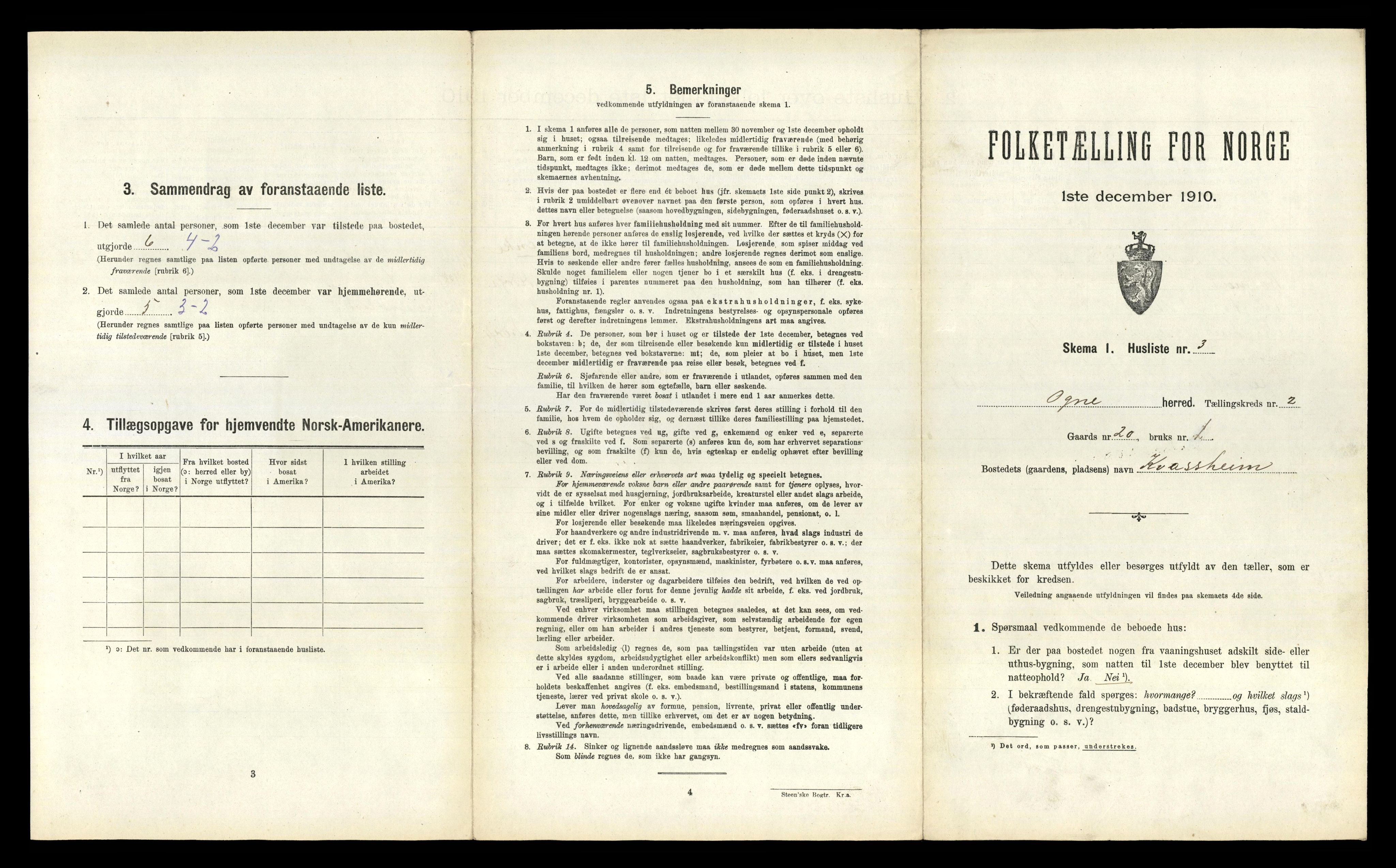 RA, 1910 census for Ogna, 1910, p. 197