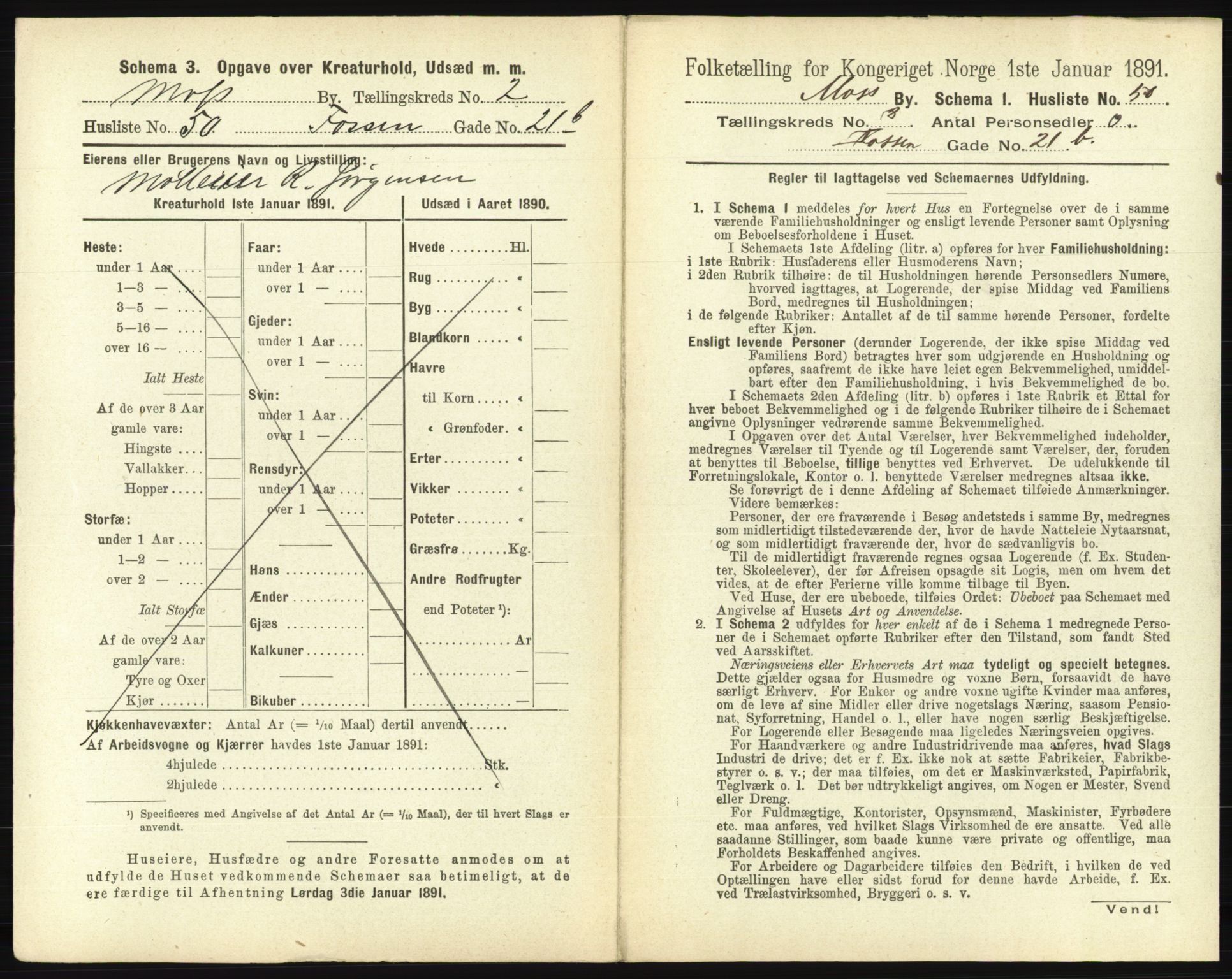 RA, 1891 census for 0104 Moss, 1891, p. 240