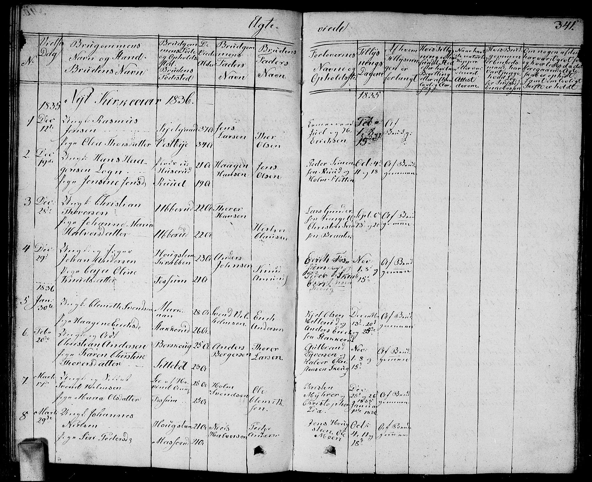 Enebakk prestekontor Kirkebøker, SAO/A-10171c/G/Ga/L0003: Parish register (copy) no. I 3, 1833-1849, p. 341