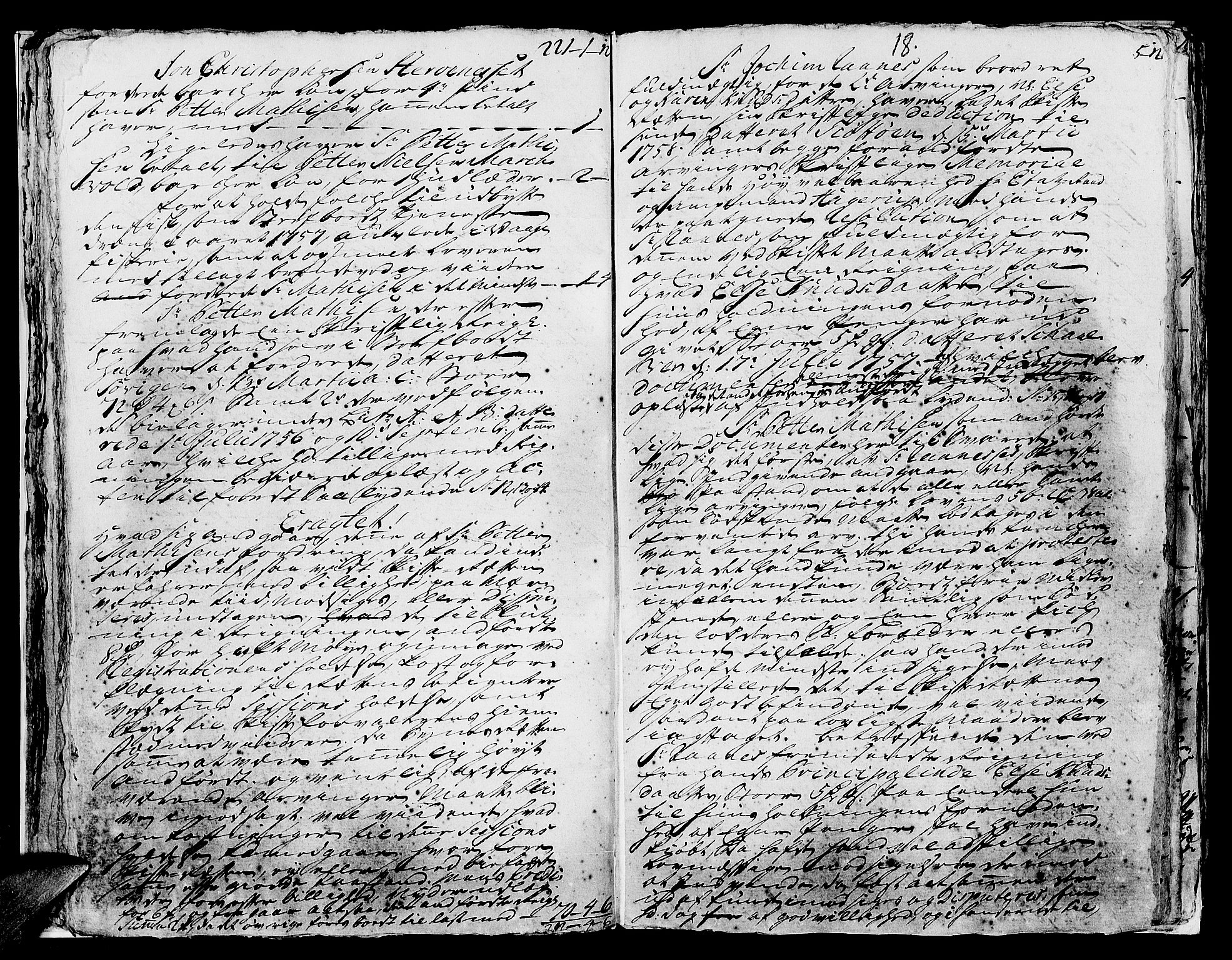 Helgeland sorenskriveri, AV/SAT-A-0004/3/3A/L0041: Konseptprotokoll 26, 1758, p. 17b-18a