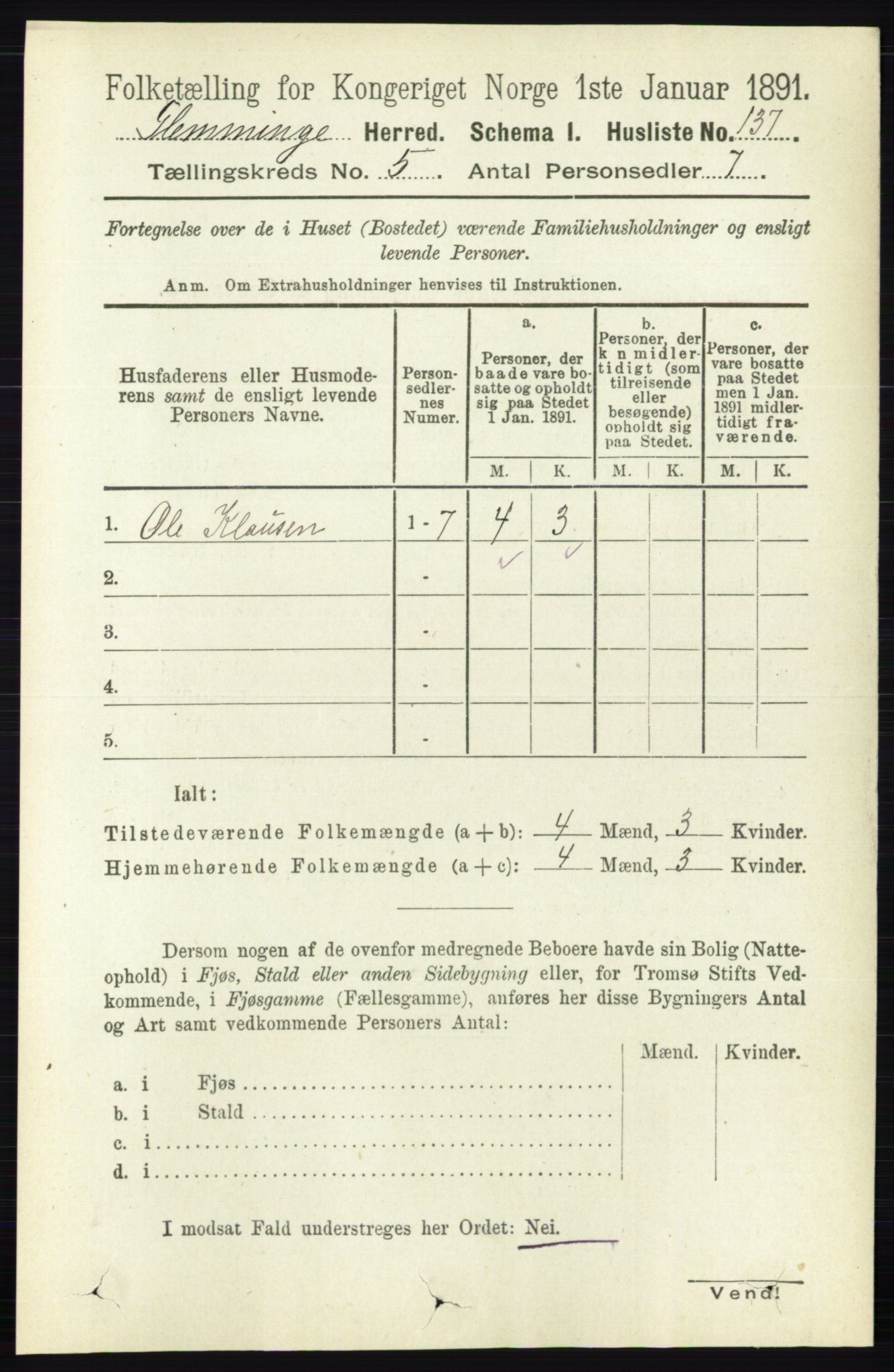 RA, 1891 census for 0132 Glemmen, 1891, p. 6034