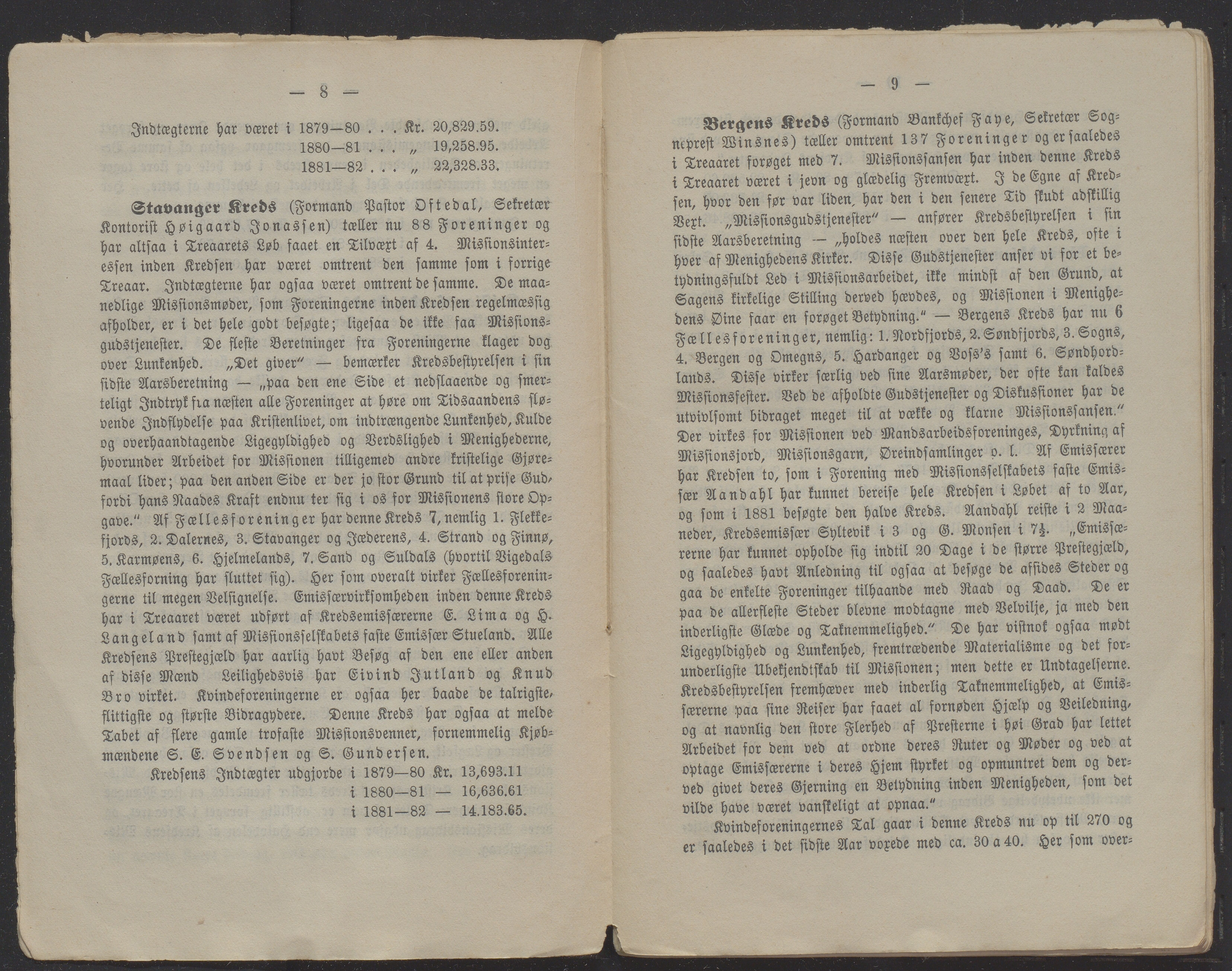 Det Norske Misjonsselskap - hovedadministrasjonen, VID/MA-A-1045/D/Db/Dba/L0338/0009: Beretninger, Bøker, Skrifter o.l   / Årsberetninger 40. , 1882, p. 8-9