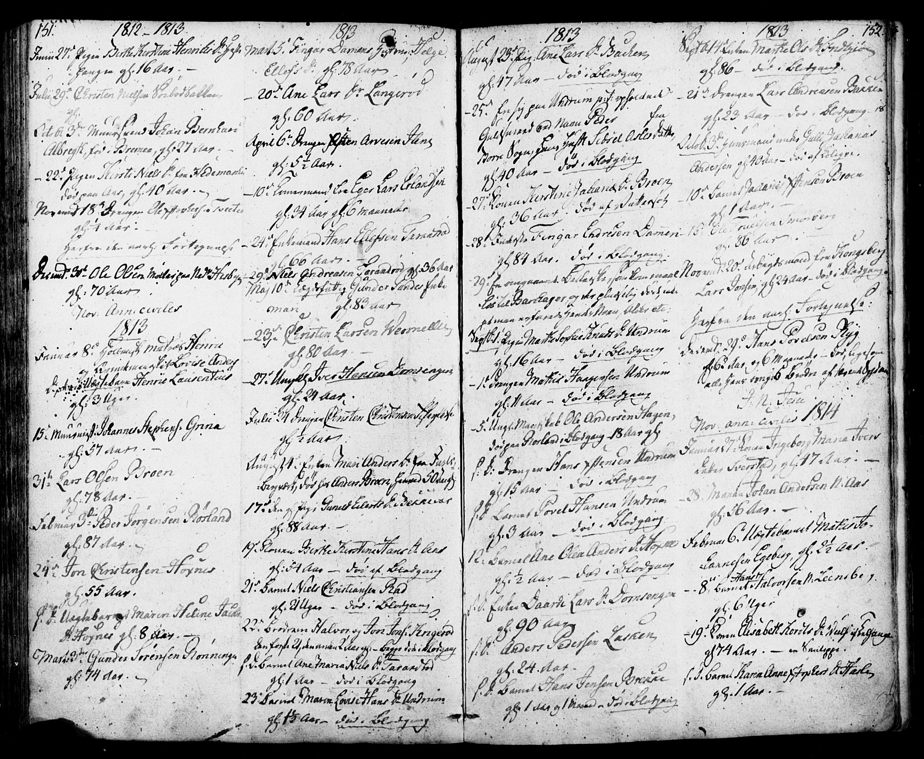Sem kirkebøker, SAKO/A-5/F/Fa/L0003: Parish register (official) no. I 3, 1799-1814, p. 151-152