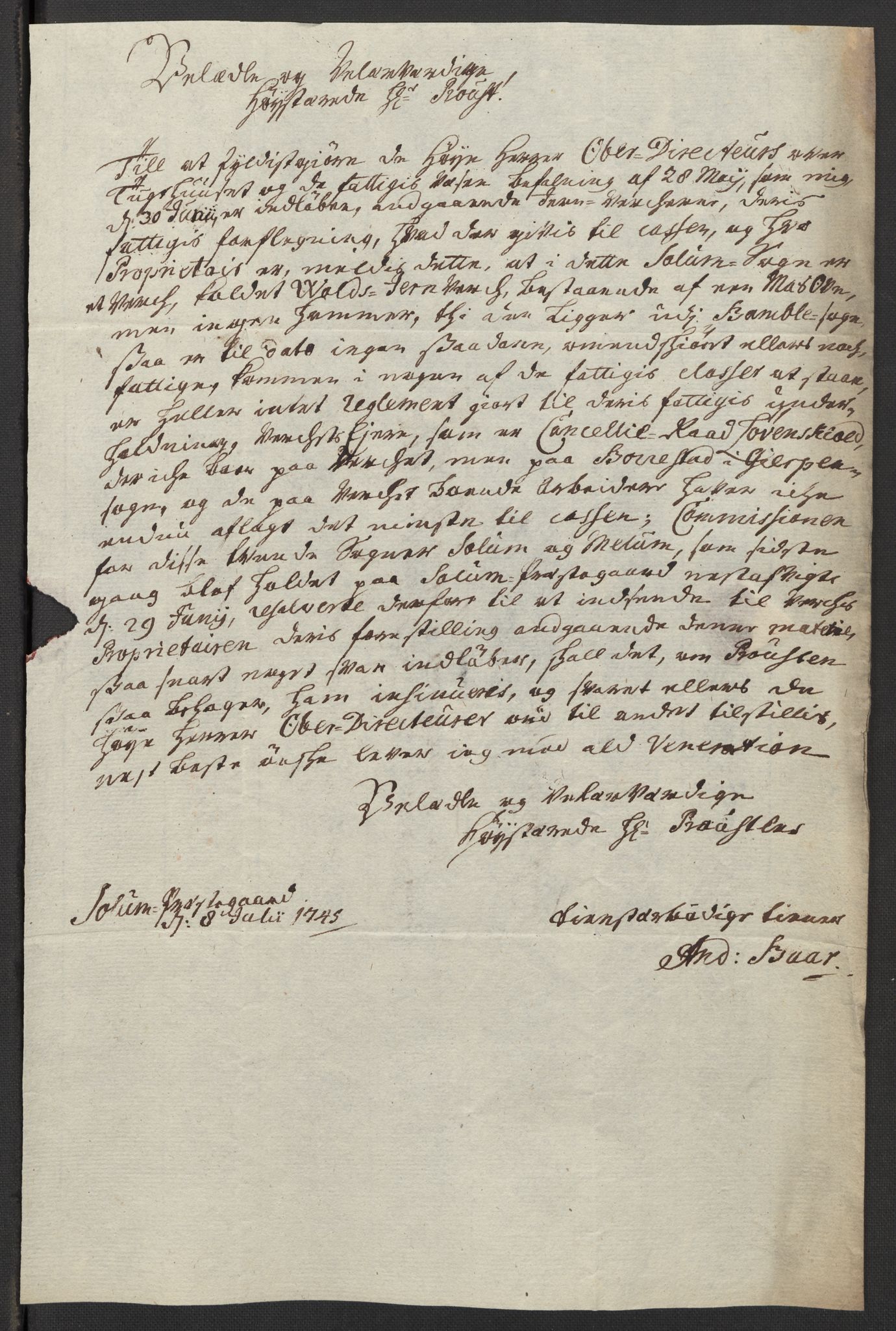 Kristiania tukthus, SAO/A-10644/A/Ad/Adb/L0011: Innkomne skriv, rapporter og regnskap, 1742-1783, p. 340