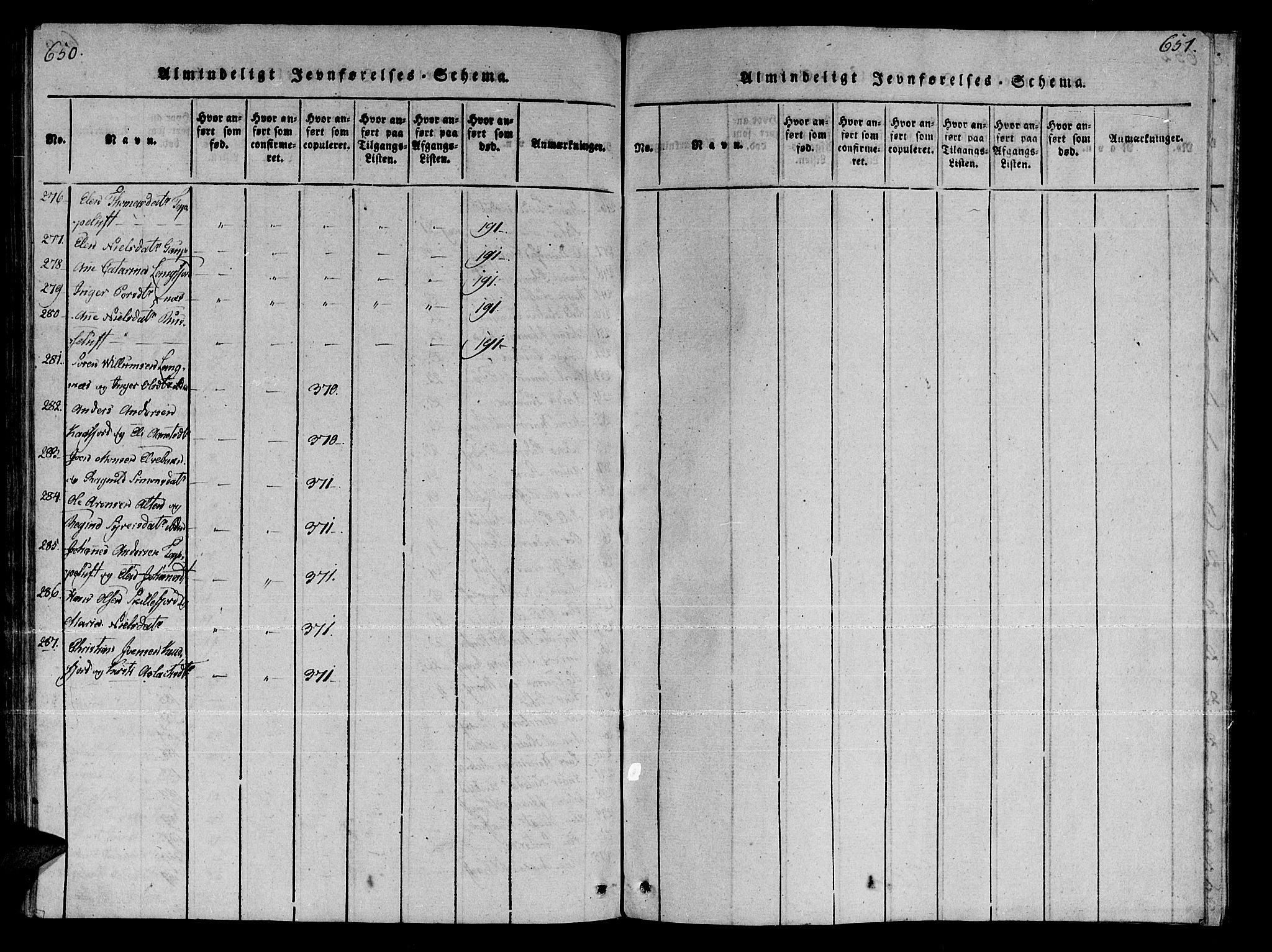 Talvik sokneprestkontor, AV/SATØ-S-1337/H/Ha/L0008kirke: Parish register (official) no. 8, 1821-1837, p. 650-651