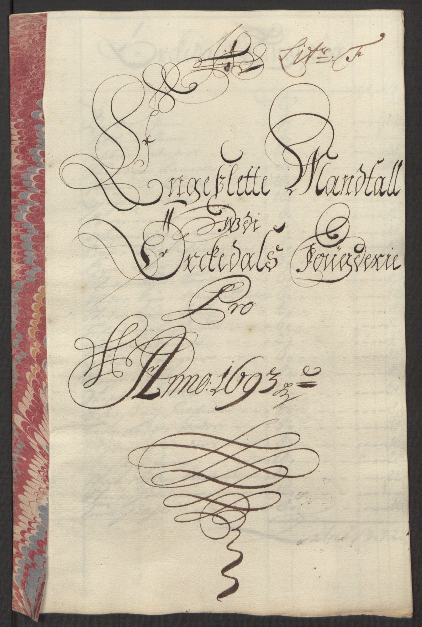 Rentekammeret inntil 1814, Reviderte regnskaper, Fogderegnskap, RA/EA-4092/R58/L3938: Fogderegnskap Orkdal, 1693, p. 121