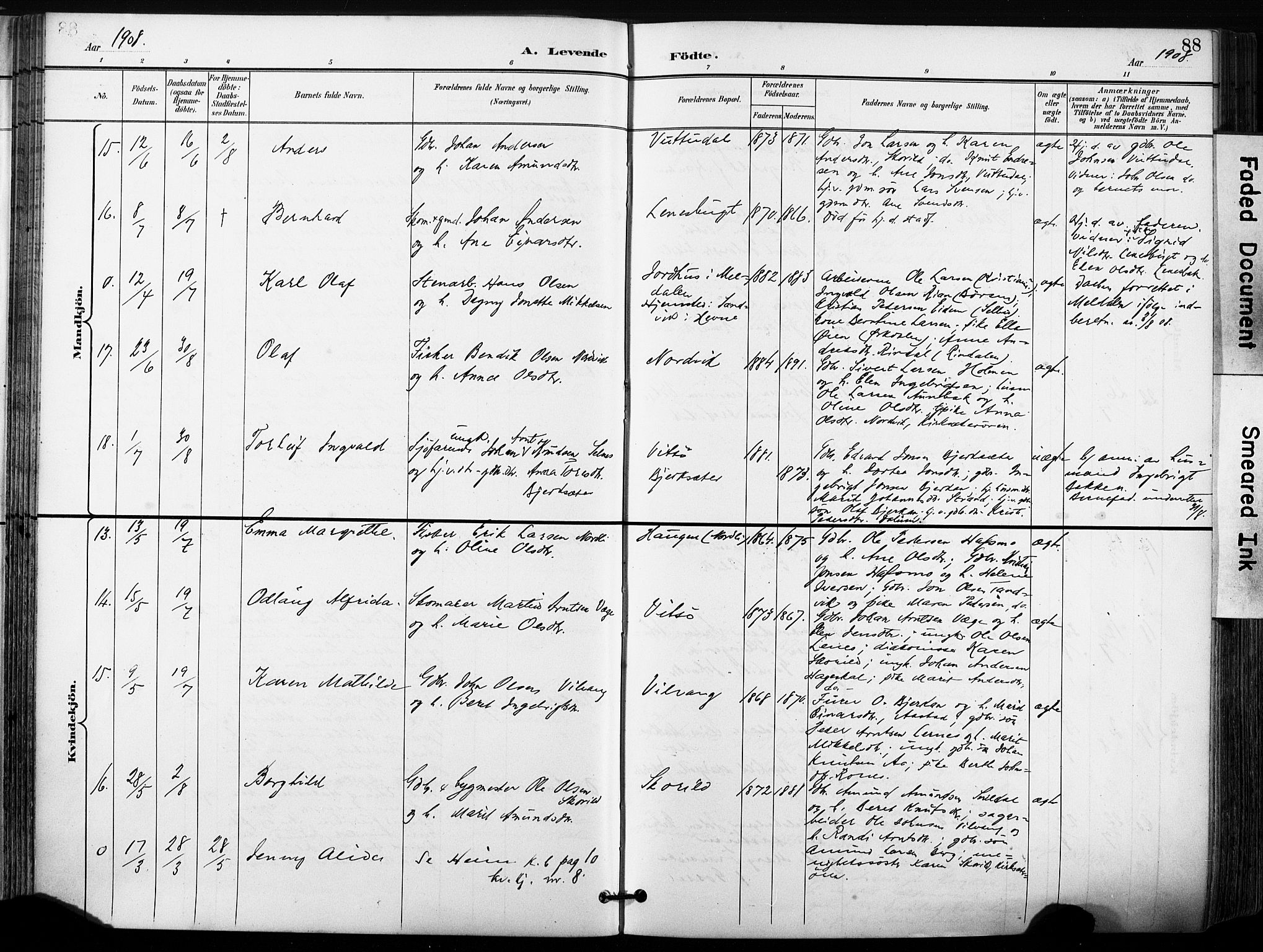 Ministerialprotokoller, klokkerbøker og fødselsregistre - Sør-Trøndelag, AV/SAT-A-1456/630/L0497: Parish register (official) no. 630A10, 1896-1910, p. 88