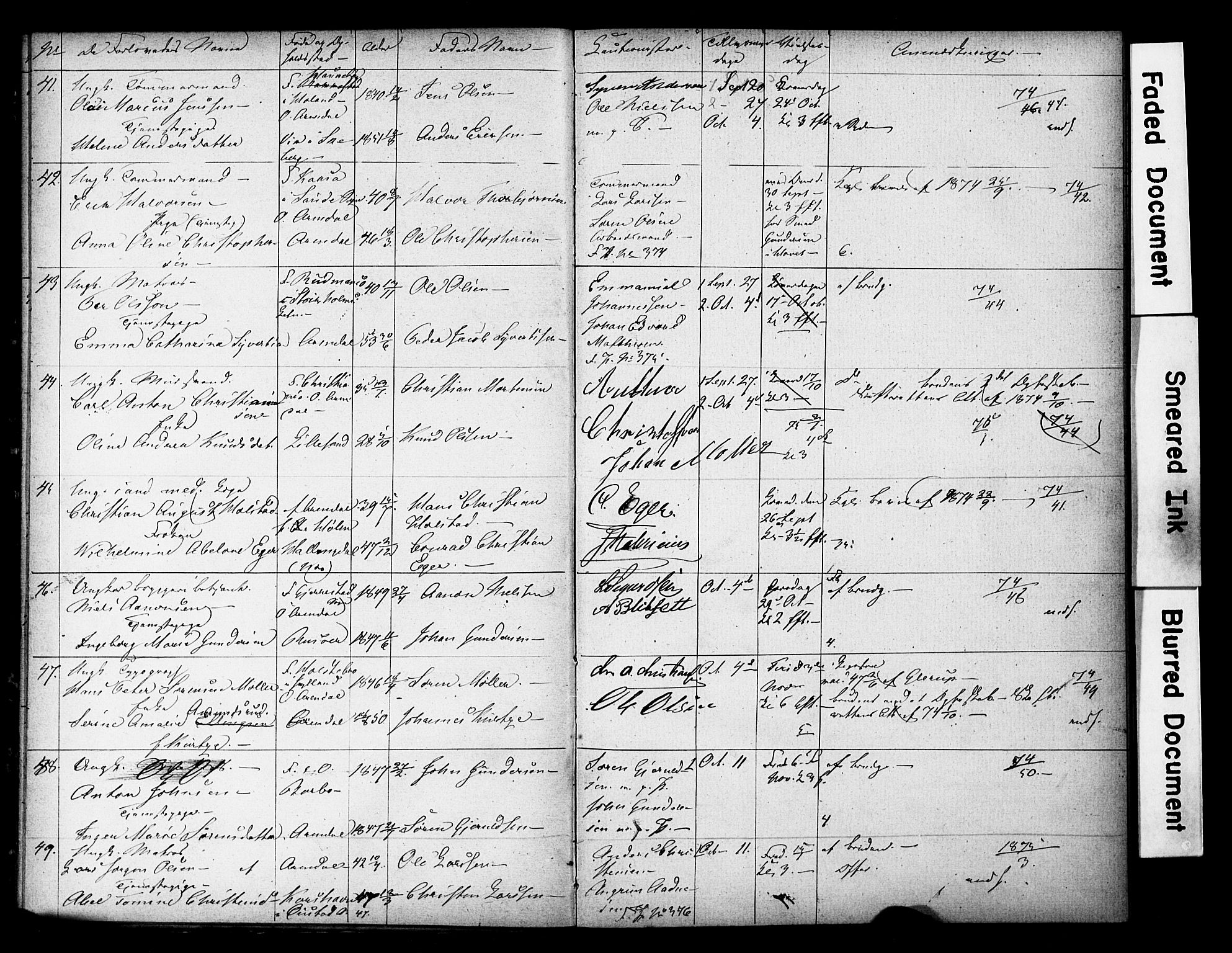 Arendal sokneprestkontor, Trefoldighet, AV/SAK-1111-0040/F/Fe/L0003: Banns register no. A VI 3, 1872-1879