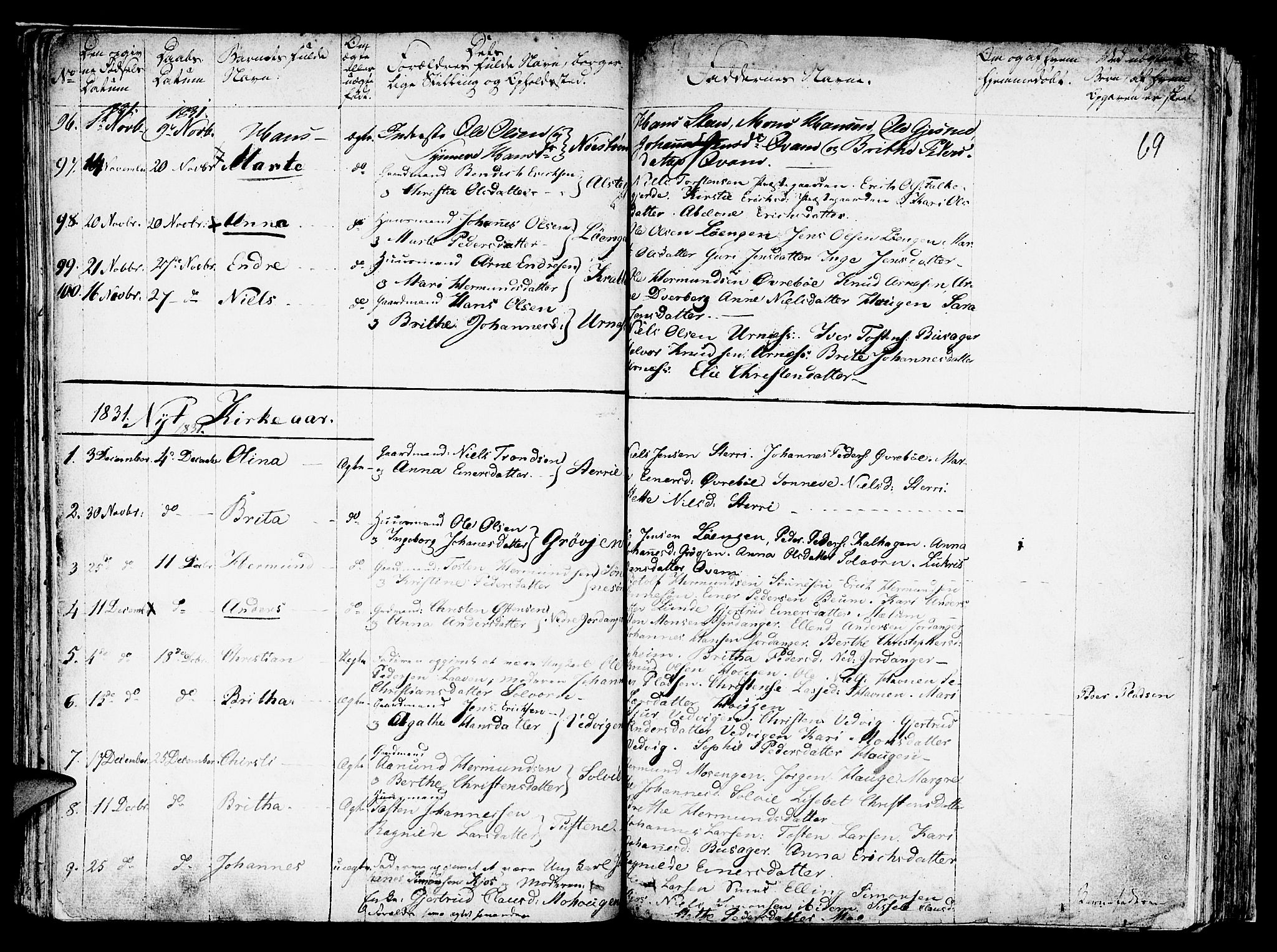 Hafslo sokneprestembete, SAB/A-80301/H/Haa/Haaa/L0004: Parish register (official) no. A 4, 1821-1834, p. 69